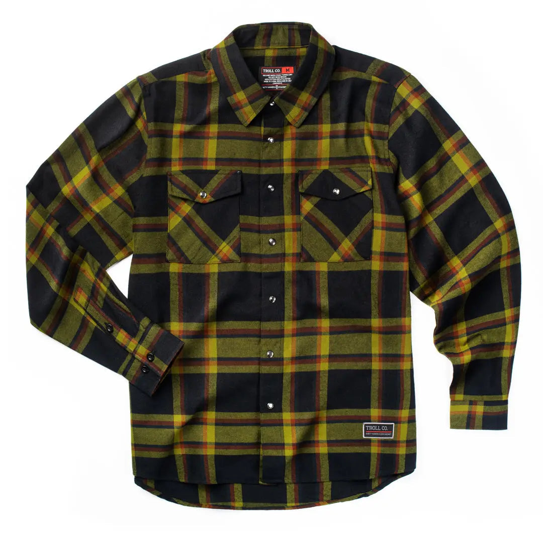 Radial Wyatt Flannel – Black Brick Moss