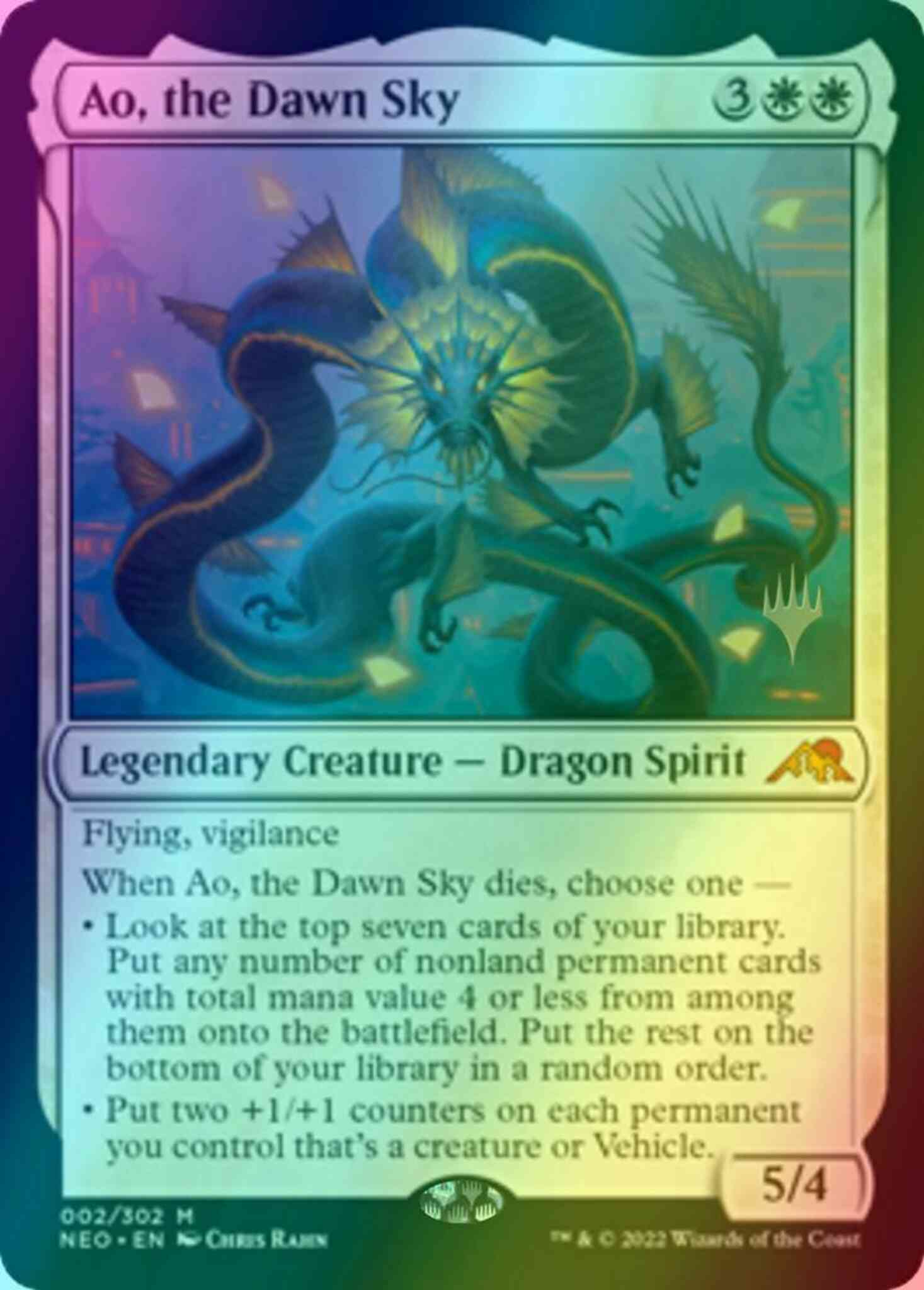 Ao the dawn – Magic Ao, the Dawn Sky [Promo Pack] [2p] [Kamigawa: Neon Dynasty: Promos] [Foil]