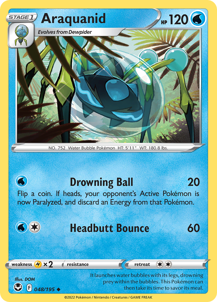 Uncommon swsh12-048 reverse – Pokémon Araquanid - 048/195 - Uncommon [swsh12-048] [Reverse Holo] - Araquanid - 048/195 - Uncommon