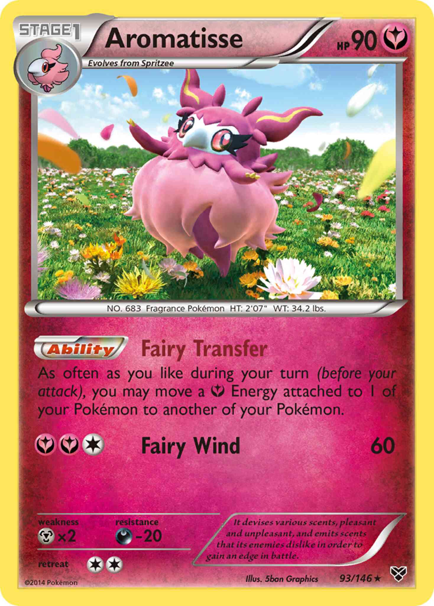Rare holo xy1-93 – Pokémon Aromatisse - 93/146 - Rare Holo [xy1-93] [Reverse Holo]