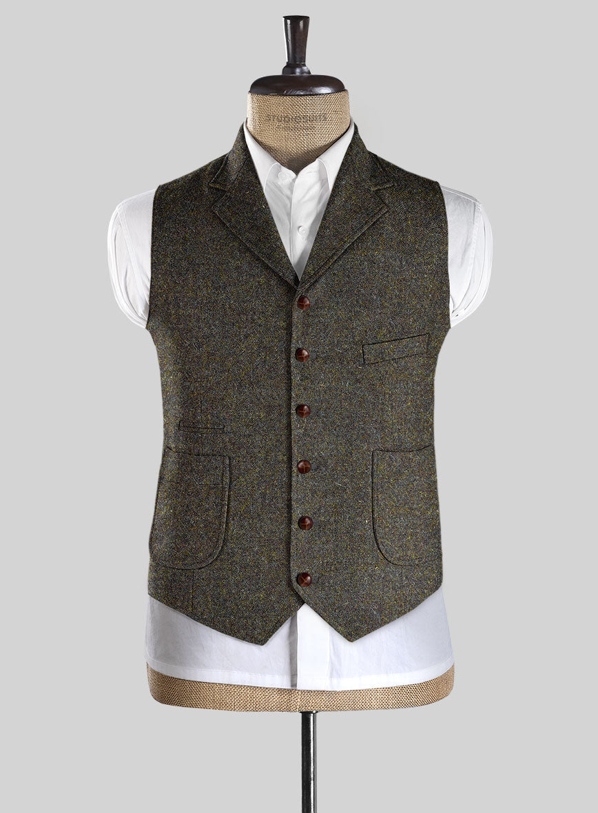 StudioSuits Harris Tweed Melange Green Hunting Vest - view 2