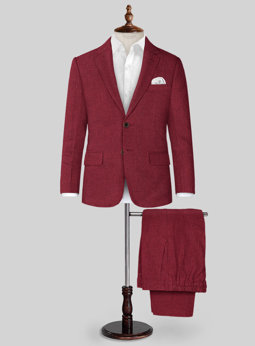 StudioSuits Moscow Maroon Linen Boys Suit
