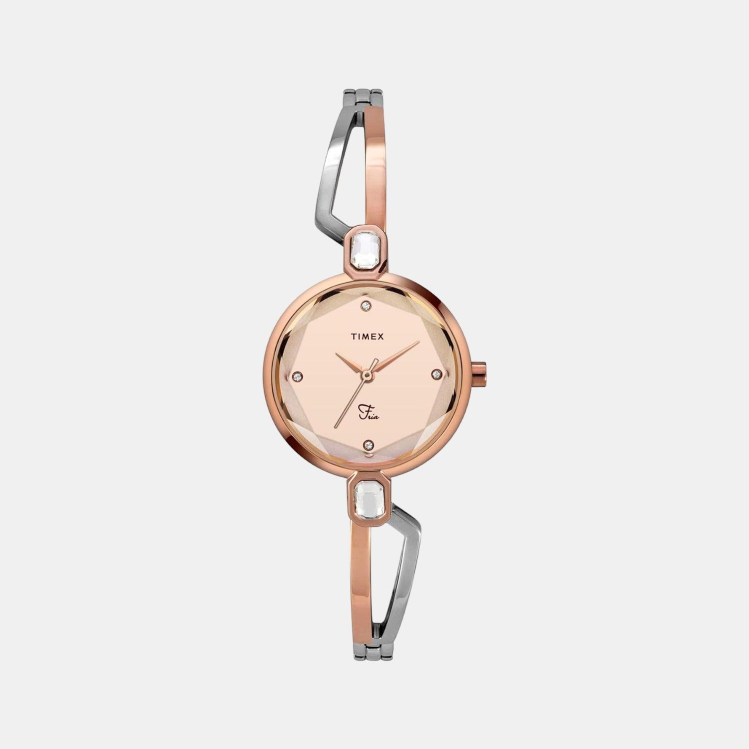 Timex Fria Women Quartz Rose Gold Dial Analog Stainless Steel Watch TWEL15101