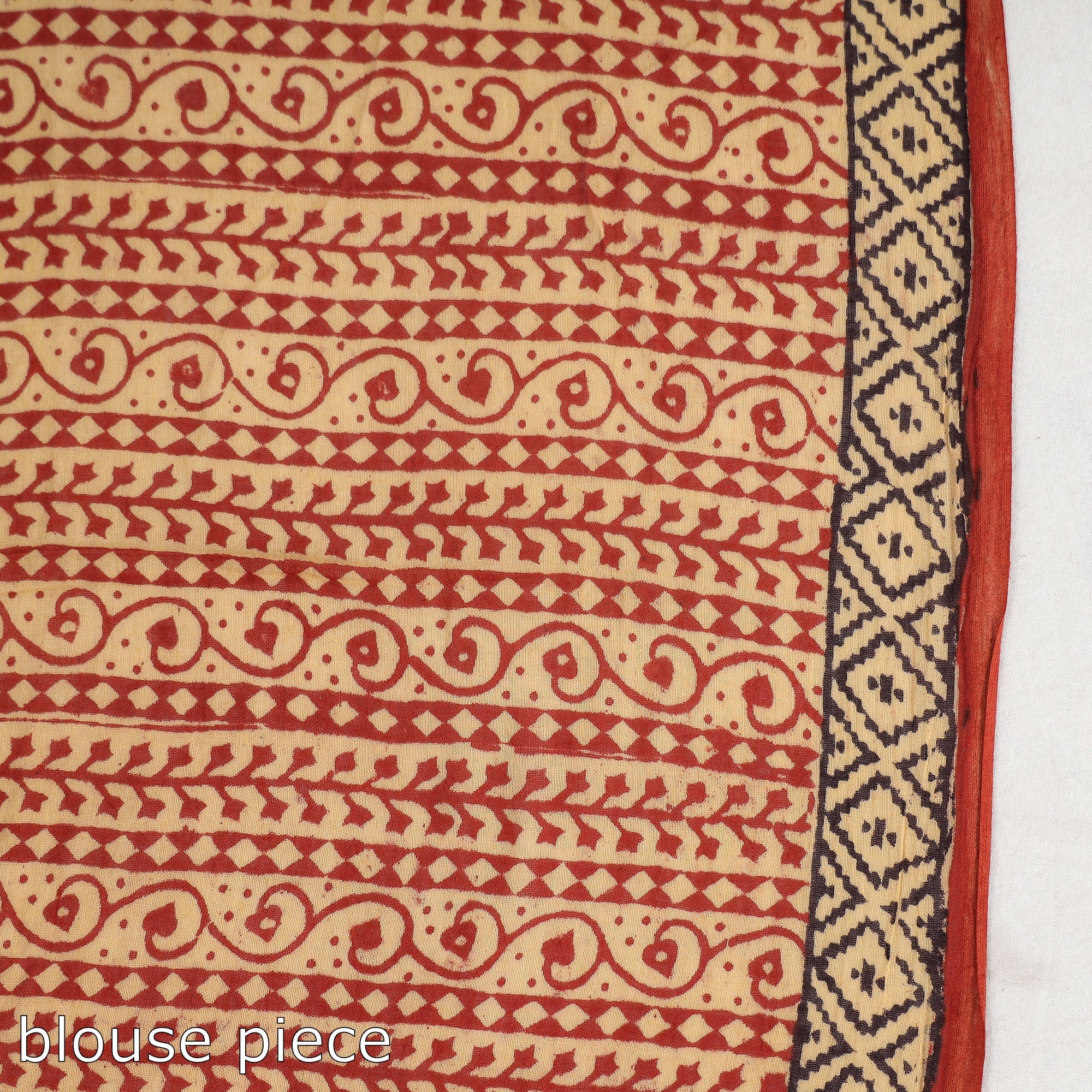 BAGH PRINTS BY YAKOOB KHATRI Beige - Bagh Hand Block Printed Cotton Saree - view 8