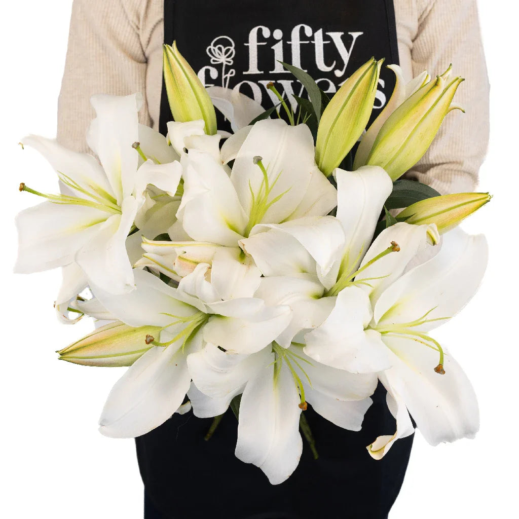 FiftyFlowers White Gandhara Oriental Lily - view 4