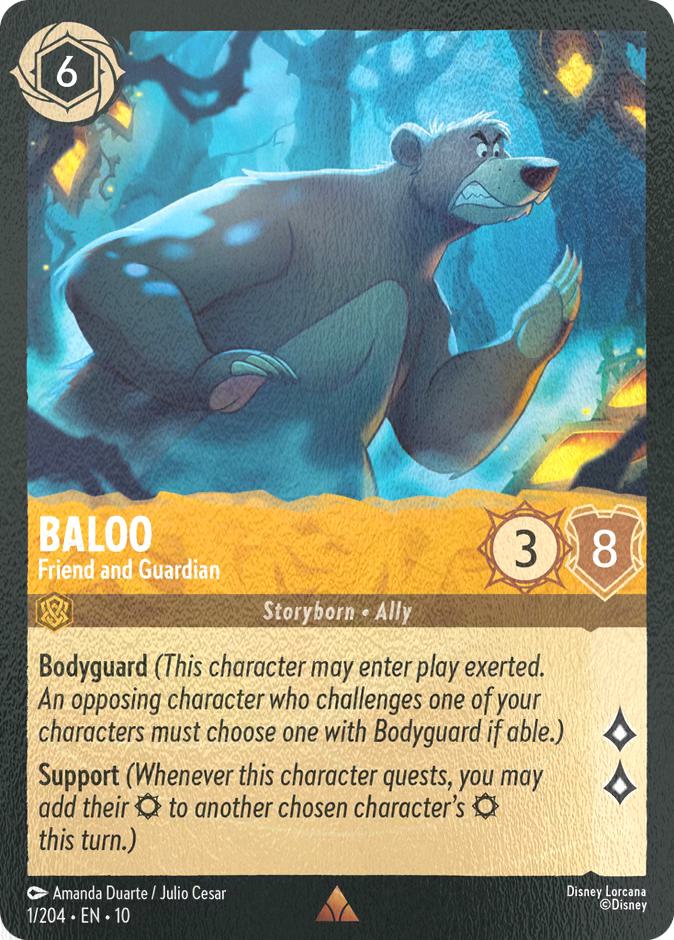 Lorcana Baloo - Friend and Guardian - 1/204 [Whispers in the Well] [Cold Foil]