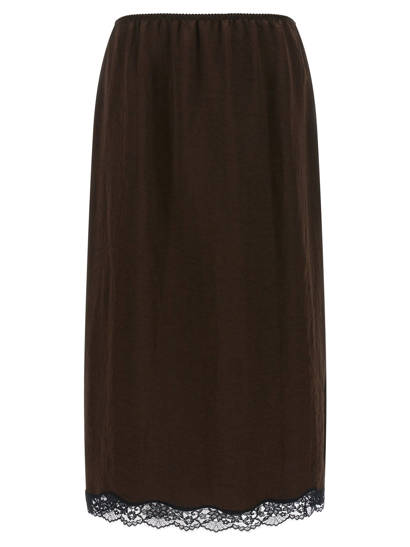 Twin Set Satin Froissé And Lace Skirt – 100% acrylic