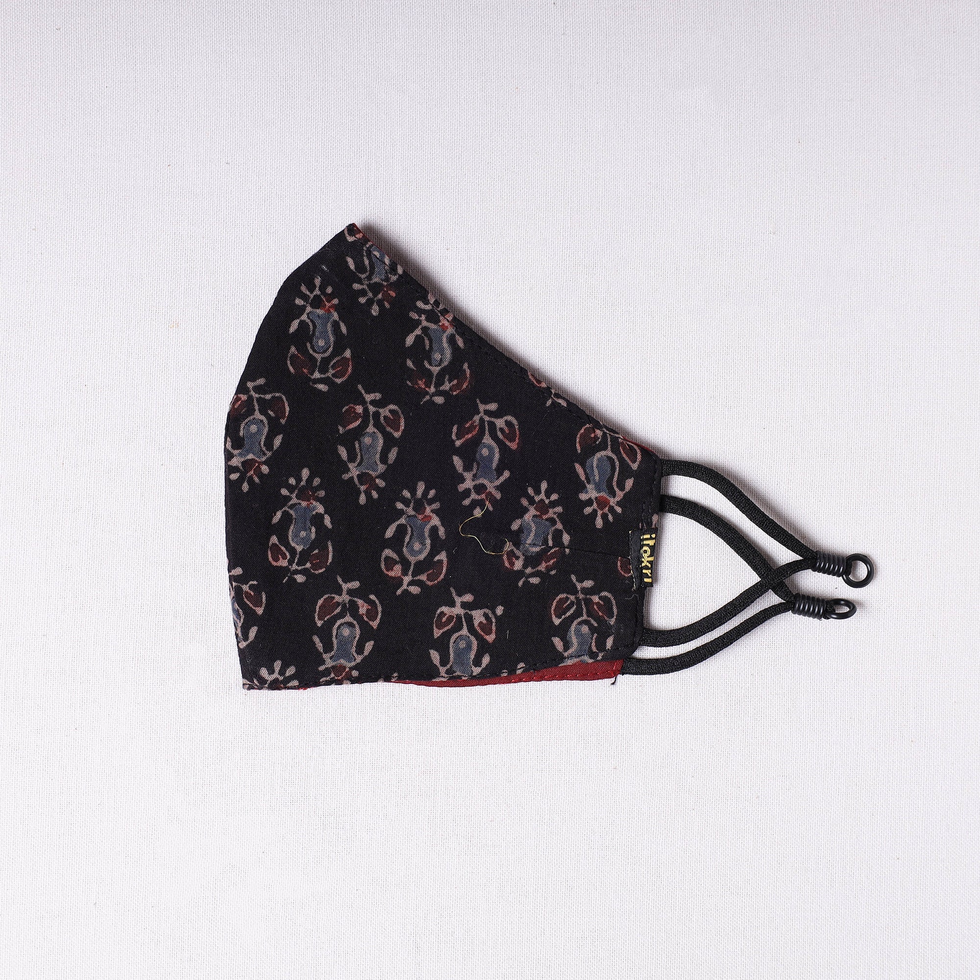 JALPARI Ajrakh Block Printed Cotton 3 Layer Snug Fit Face Cover