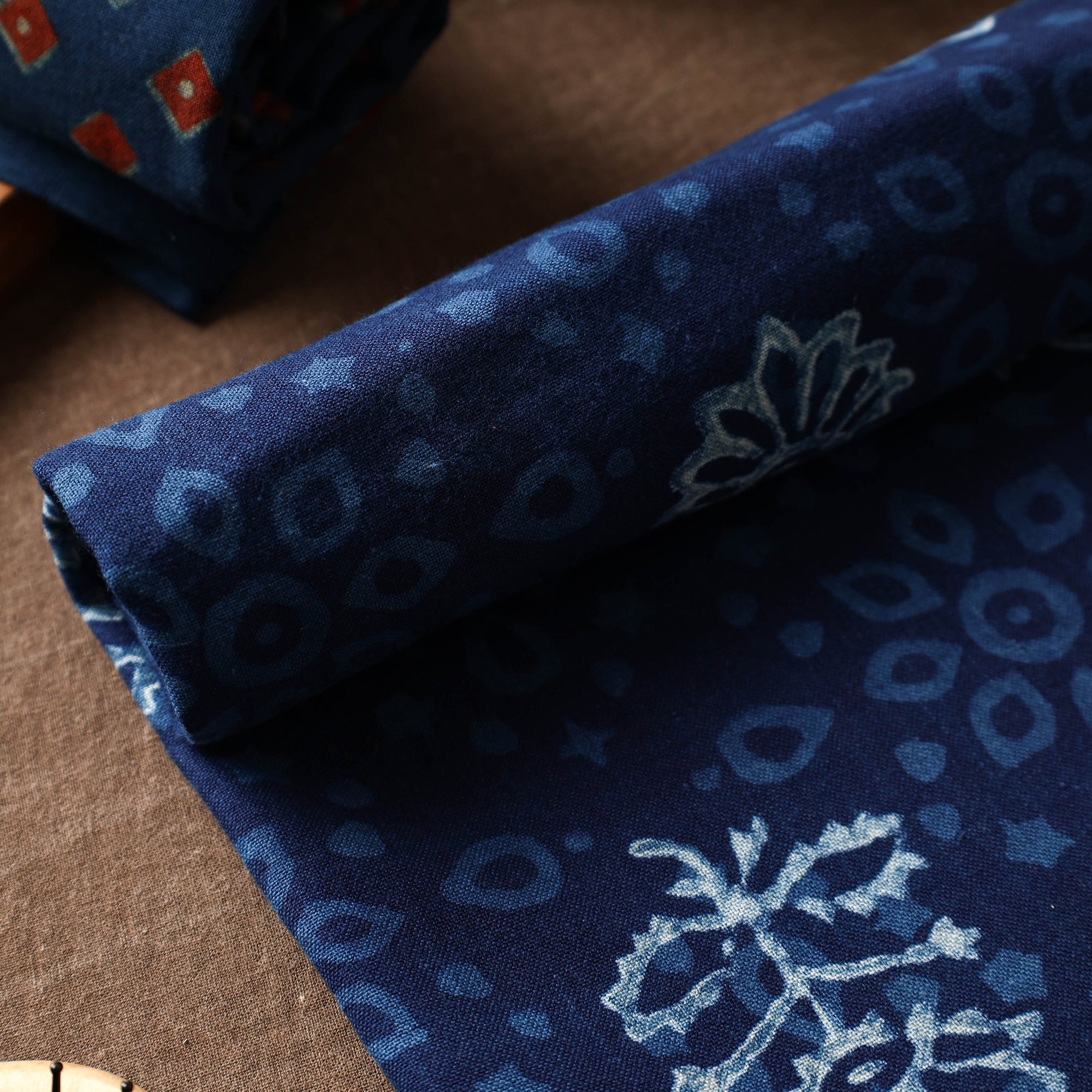 ITOKRI CRAFTS INITIATIVE Blue - Akola Block Printed Pure Handloom Cotton Towel - view 3