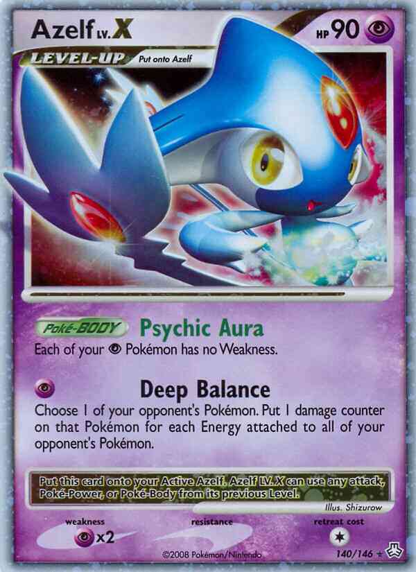 Pokémon Azelf - 140/146 - Rare Holo Lv.X [dp6-140] [Ultra]