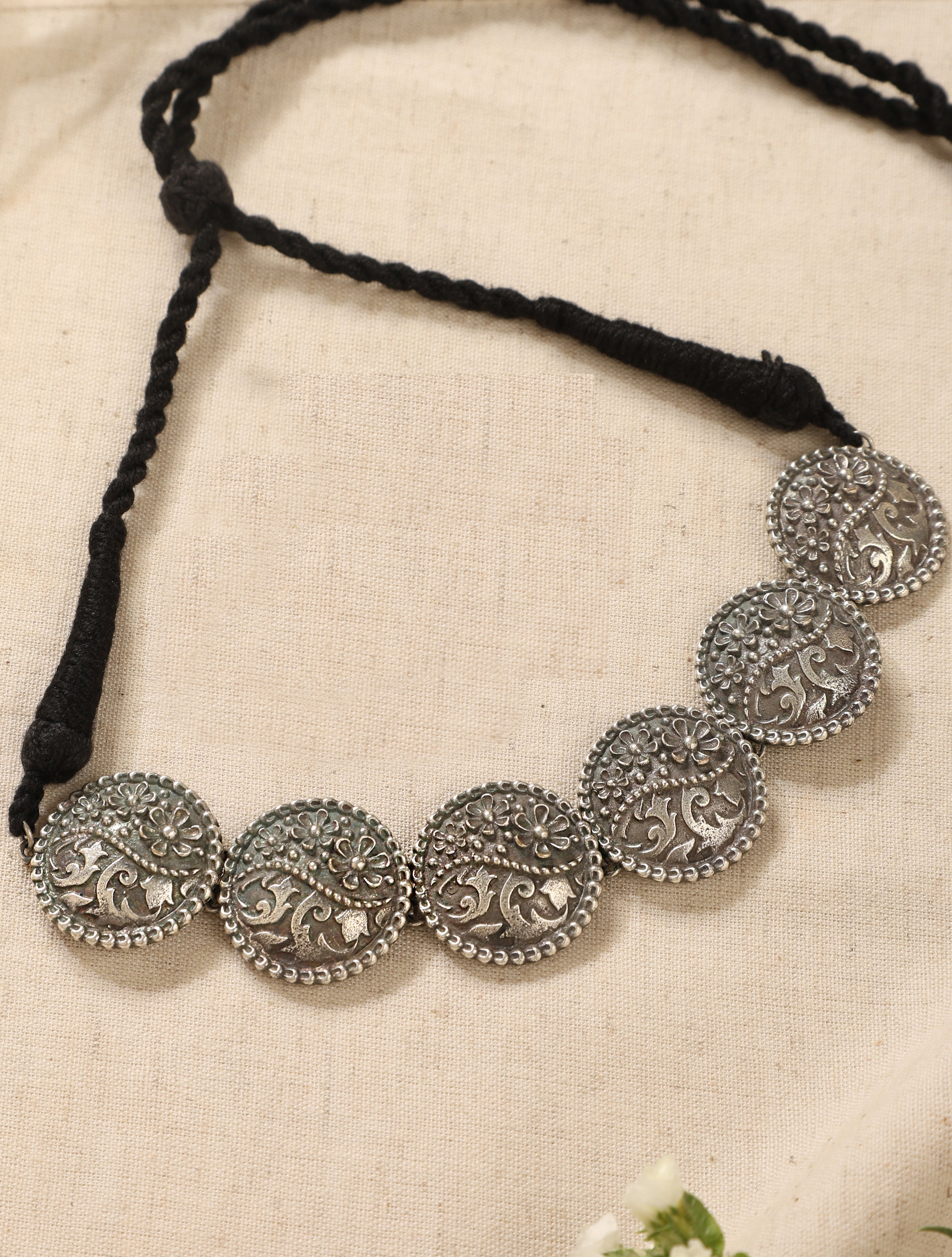 trueBrowns Silver Circular Necklace - view 2