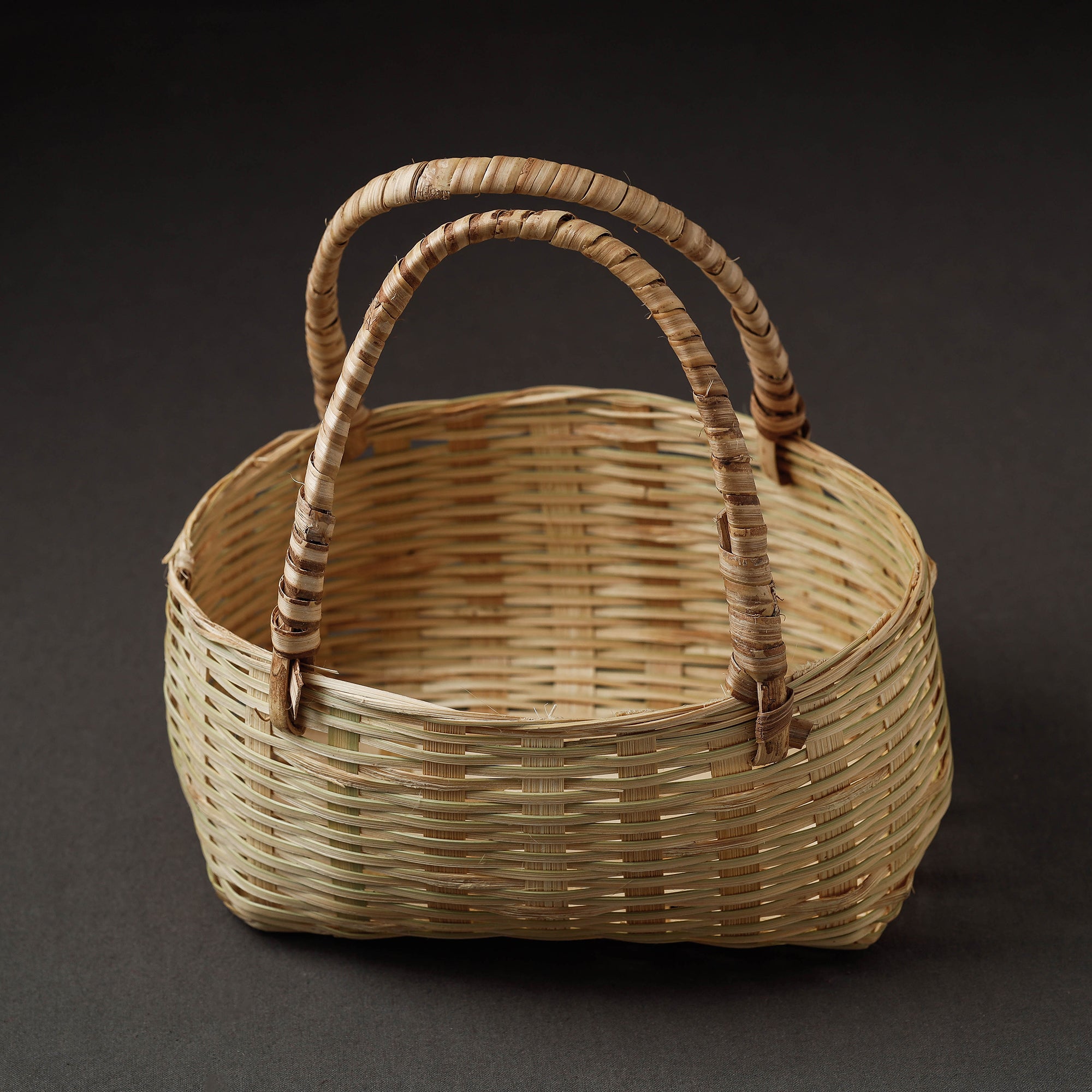 ASAMA Beige - Handcrafted Organic Water Hyacinth Multipurpose Basket (7 x 7 in)