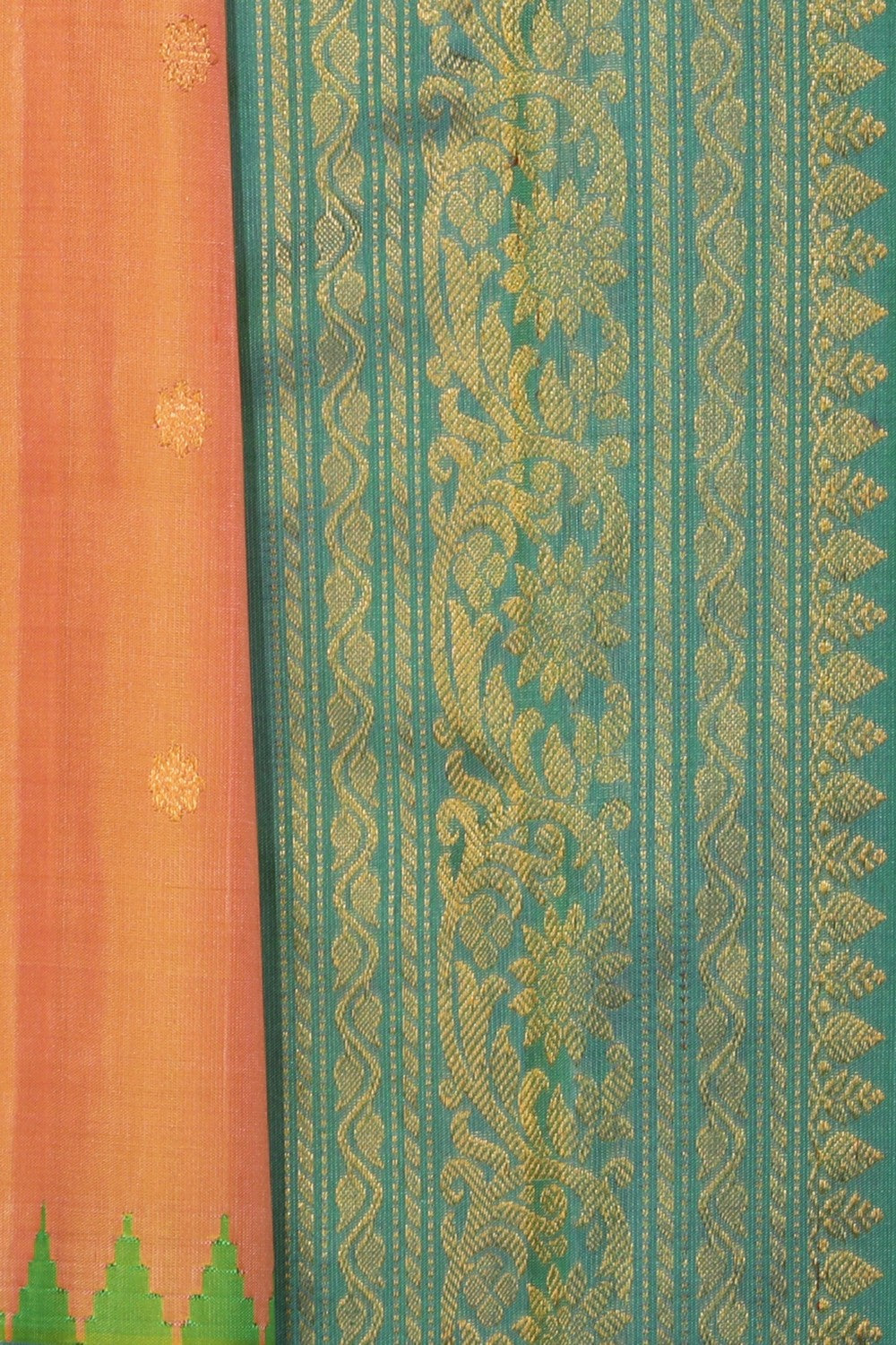 Kalanjali Gadwal Silk Peach Saree – Women's - view 2