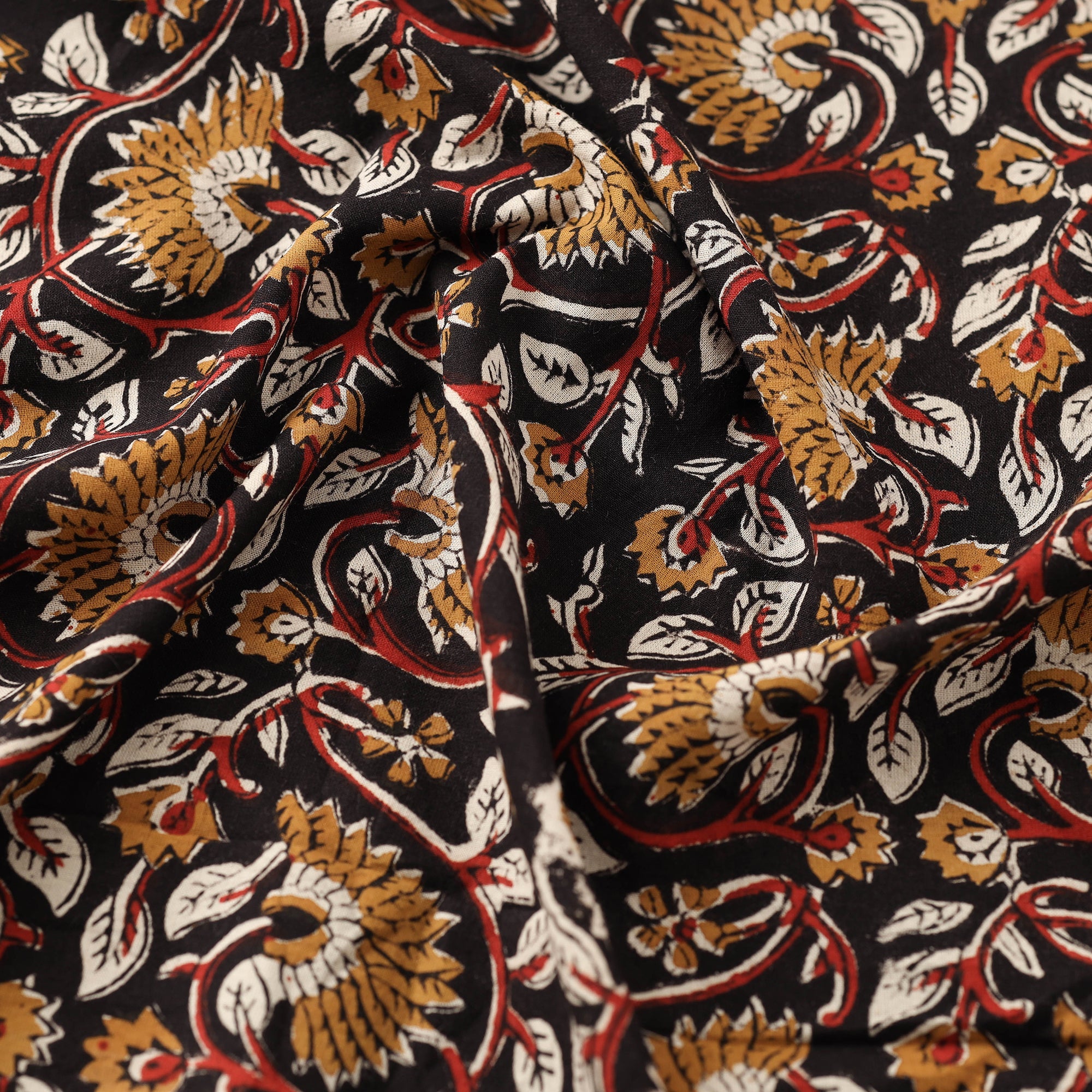 BAGRU DABU PRINTS Black - Dabu Bagru Block Print Cotton Fabric - view 3