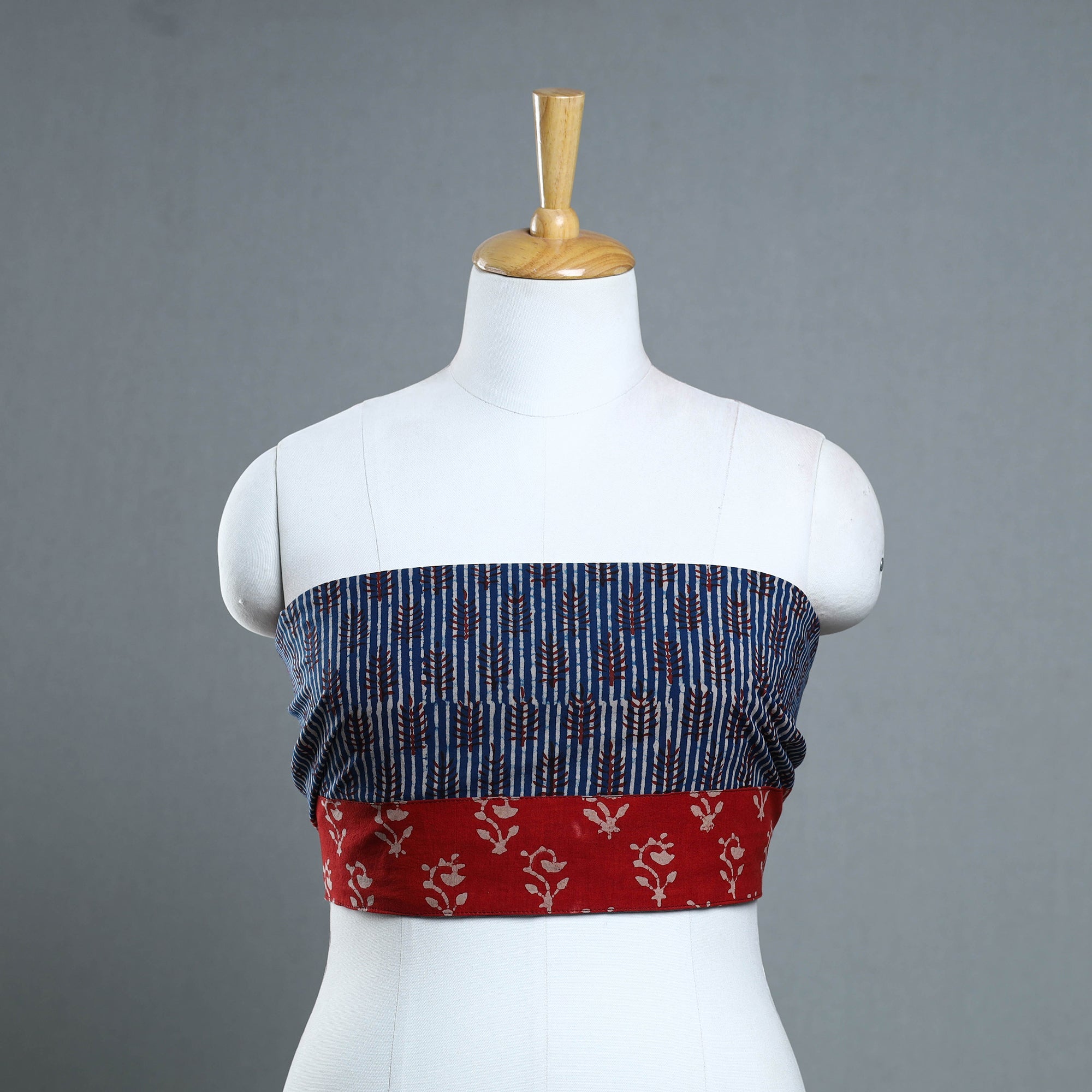 NOORI BAZAR Blue - Block Print Cotton Pipad Blouse Piece 126