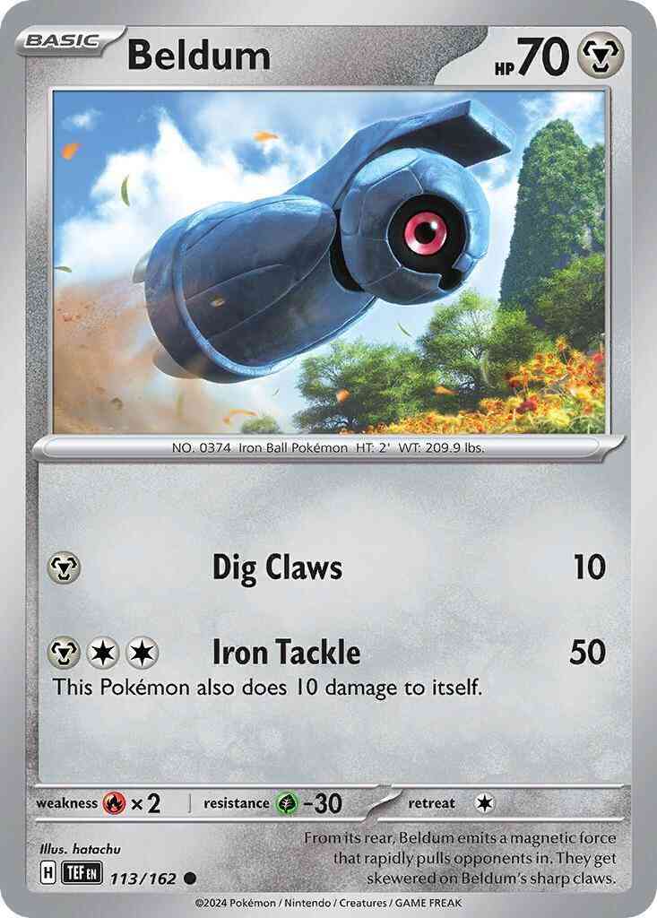 Common sv05-113 non-holo – Pokémon Beldum - 113/162 - Common [sv05-113] [Non-Holo]