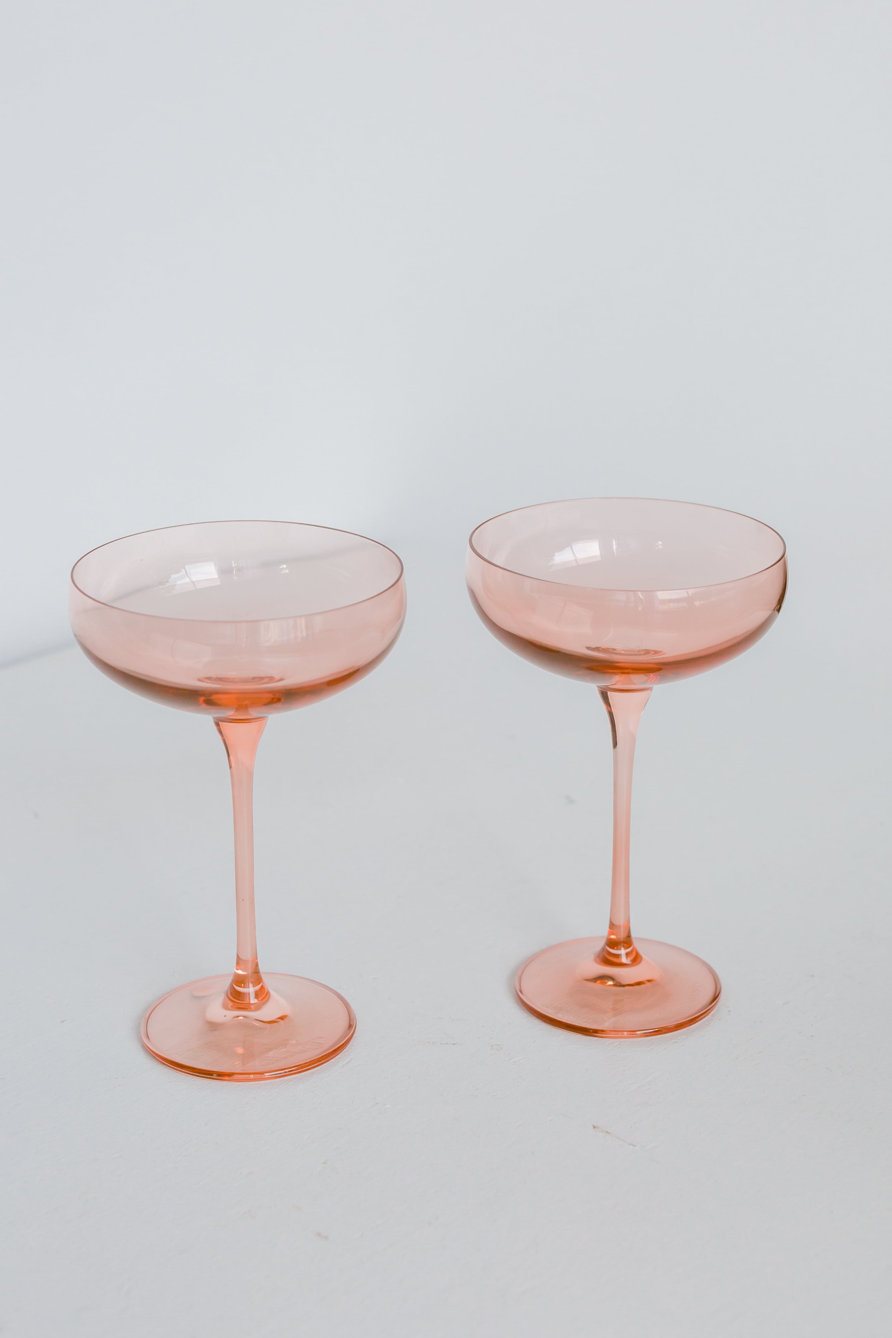 Estelle Colored Glass Estelle Colored Champagne Coupe Stemware - Set of 2 {Blush Pink} - view 2