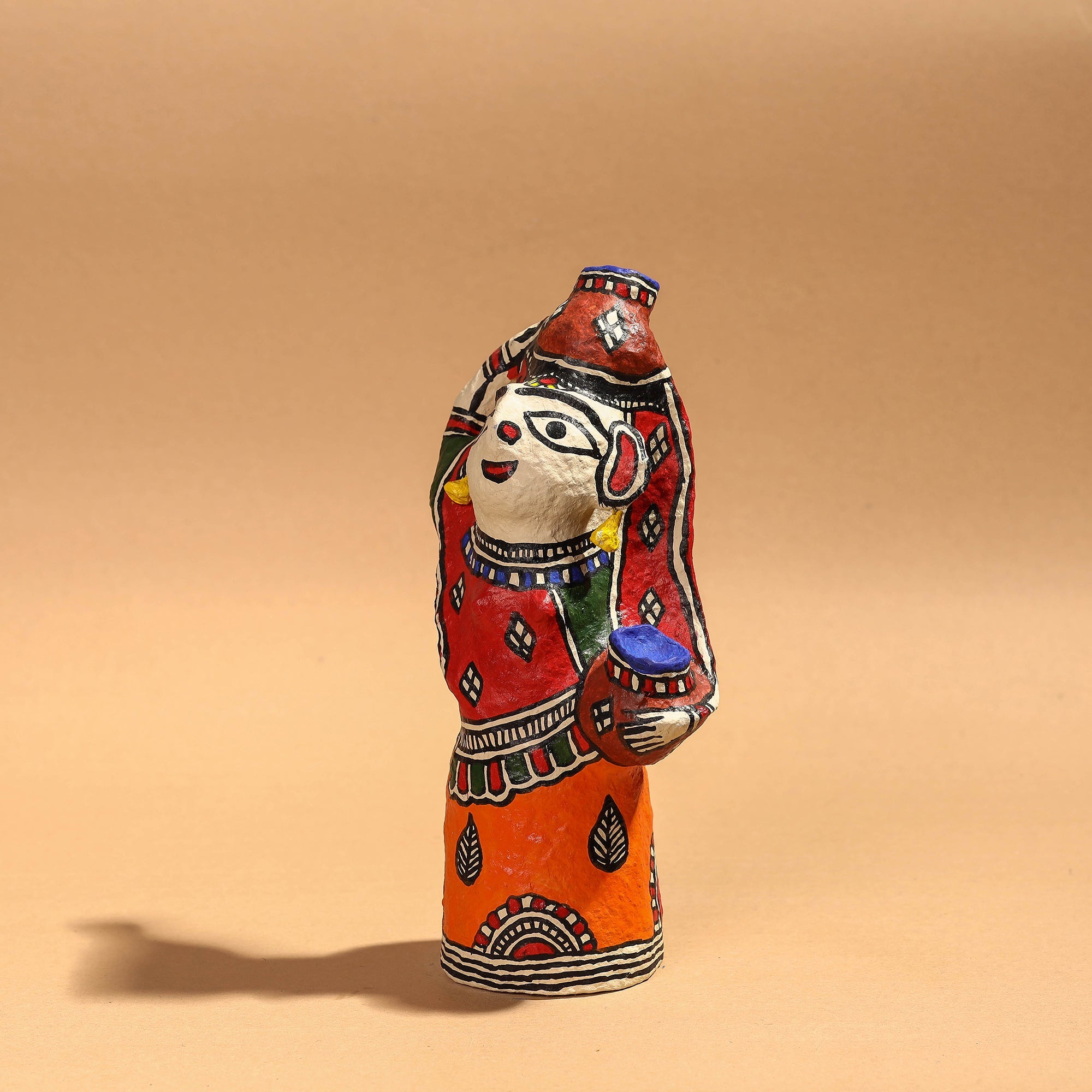 ITOKRI CRAFTS INITIATIVE Doll - Madhubani Handpainted Paper Mache Home Decor Item - view 2