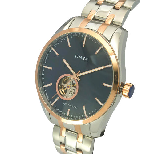 Timex E Class Men's Blue Dial Round Case Automatic Function Watch 44mm TWEG17506 - view 2