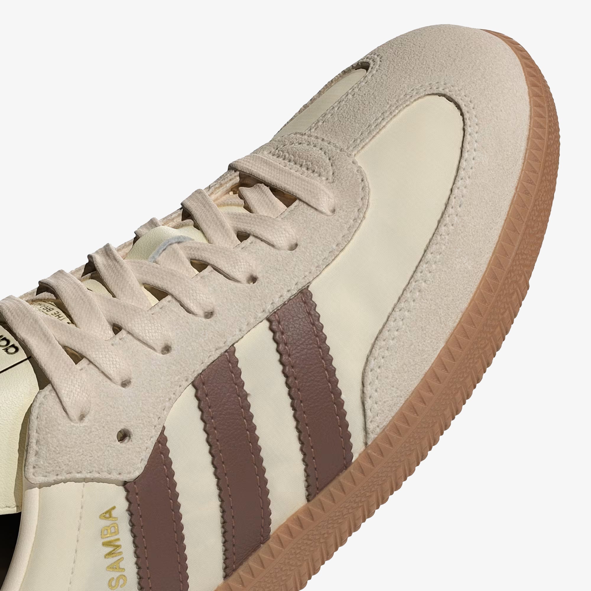Adidas Originals | Samba Og Shoes { Cream White / Preloved Brown / Wonder White - view 3