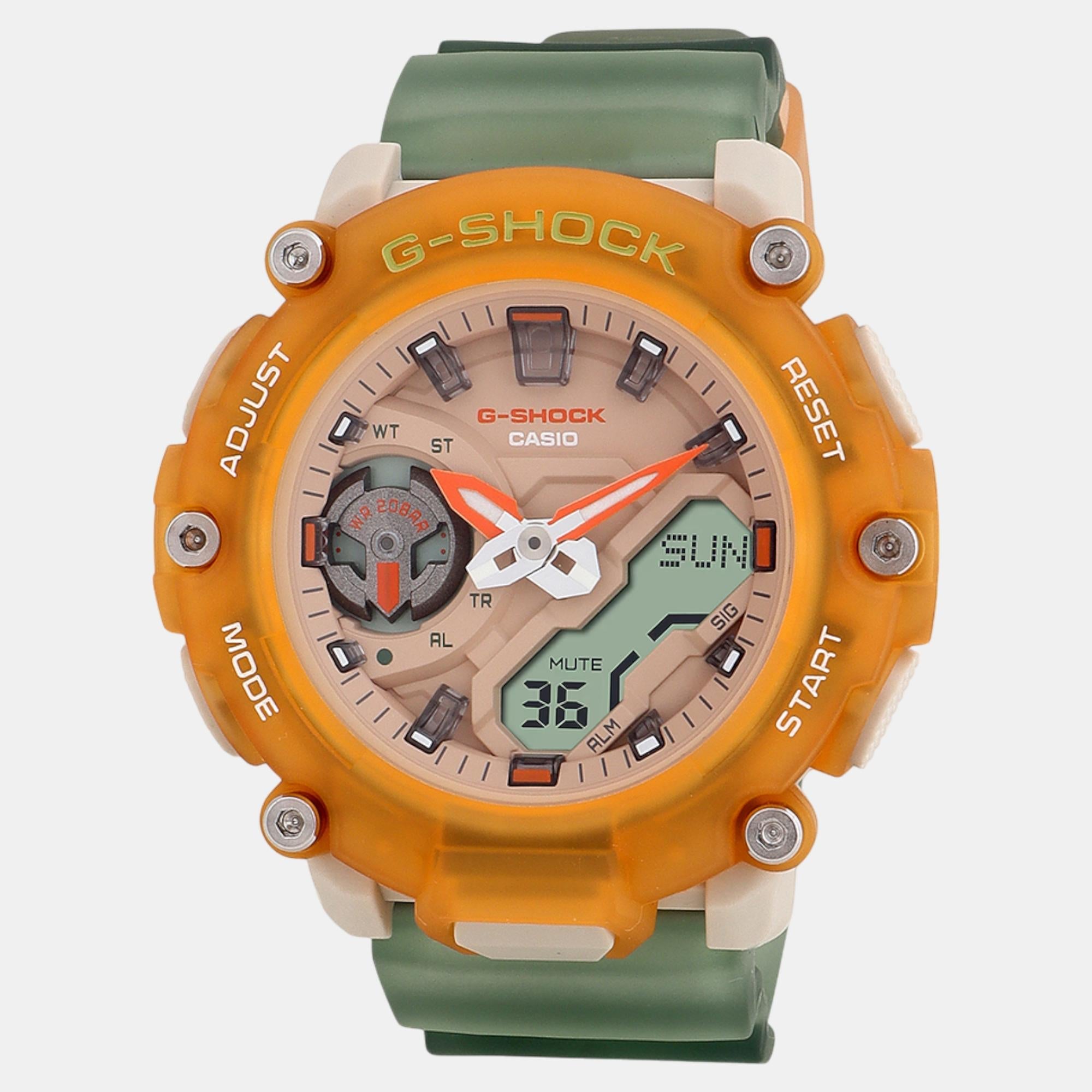 Casio G-Shock Women Quartz Orange Dial Analog-Digital Resin Watch G1422