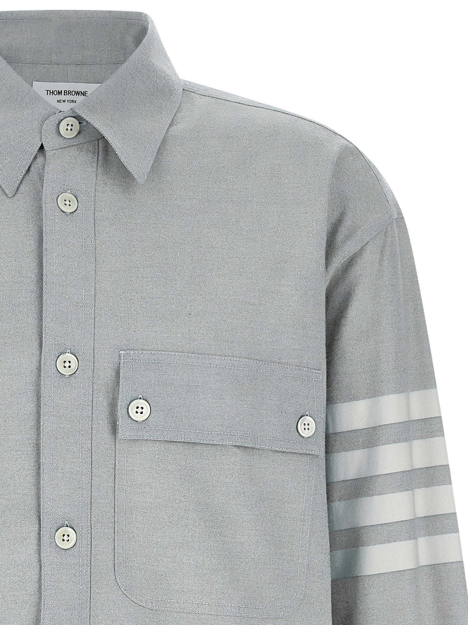 Thom Browne 4bar Flannel Shirt – 100% cotton - view 3