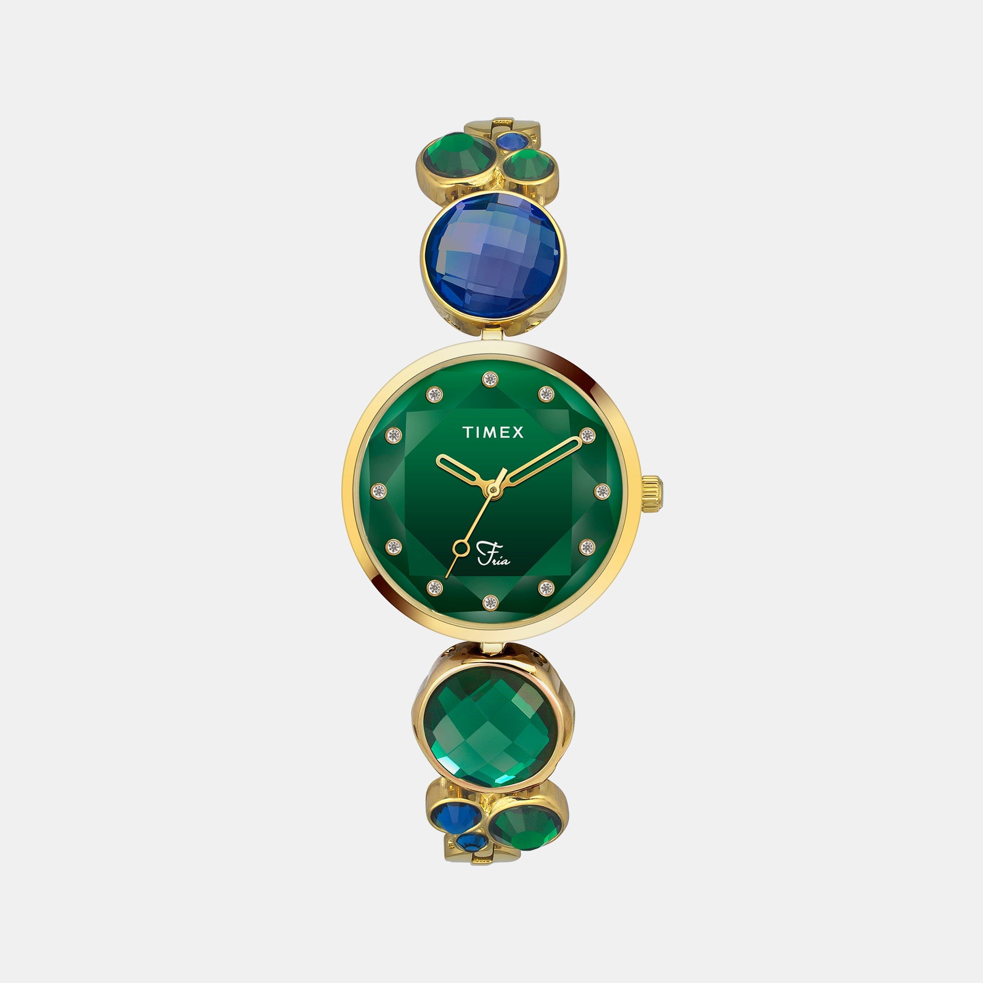Timex Fria Women Quartz Green Dial Analog Brass Watch TWEL17000