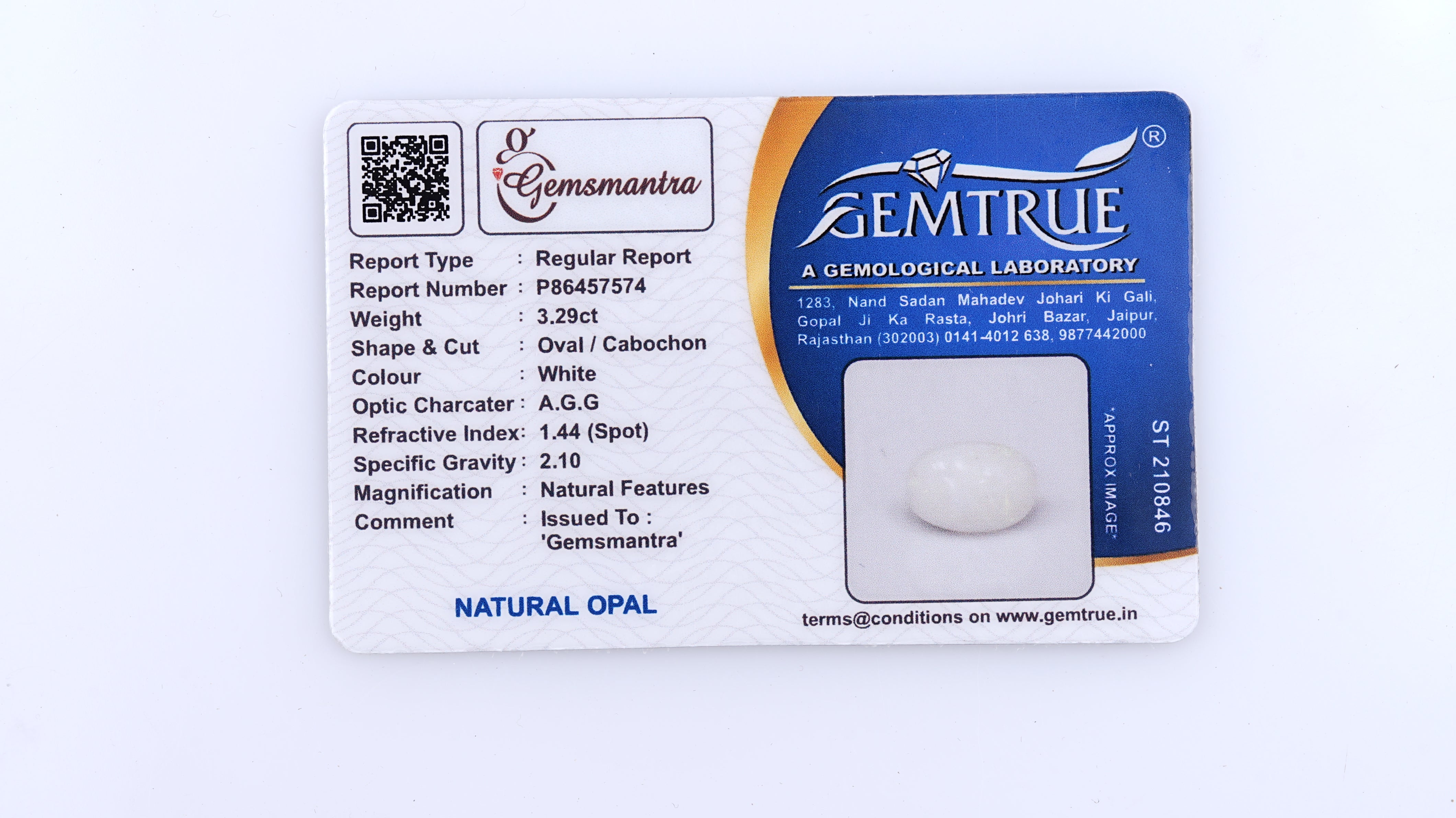 Gemsmantra Opal with Fire - 3.29 Carats (3.619 Ratti) - view 4