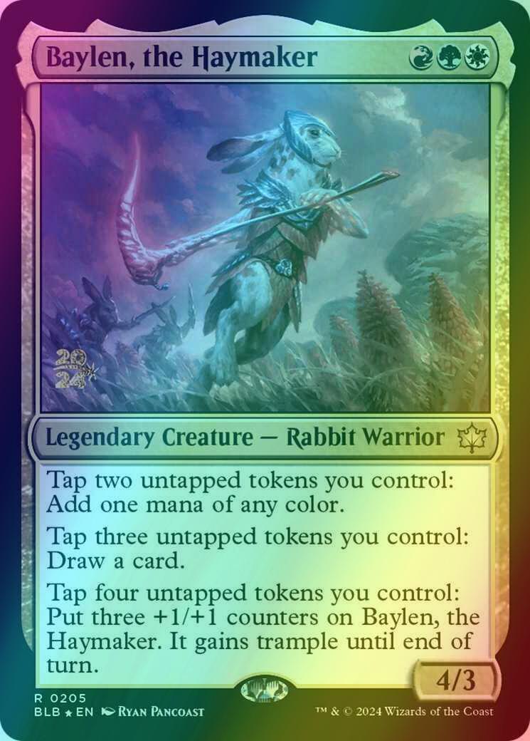 Baylen the haymaker – Magic Baylen, the Haymaker [205s] [Prerelease] [Bloomburrow: Promos] [Foil]
