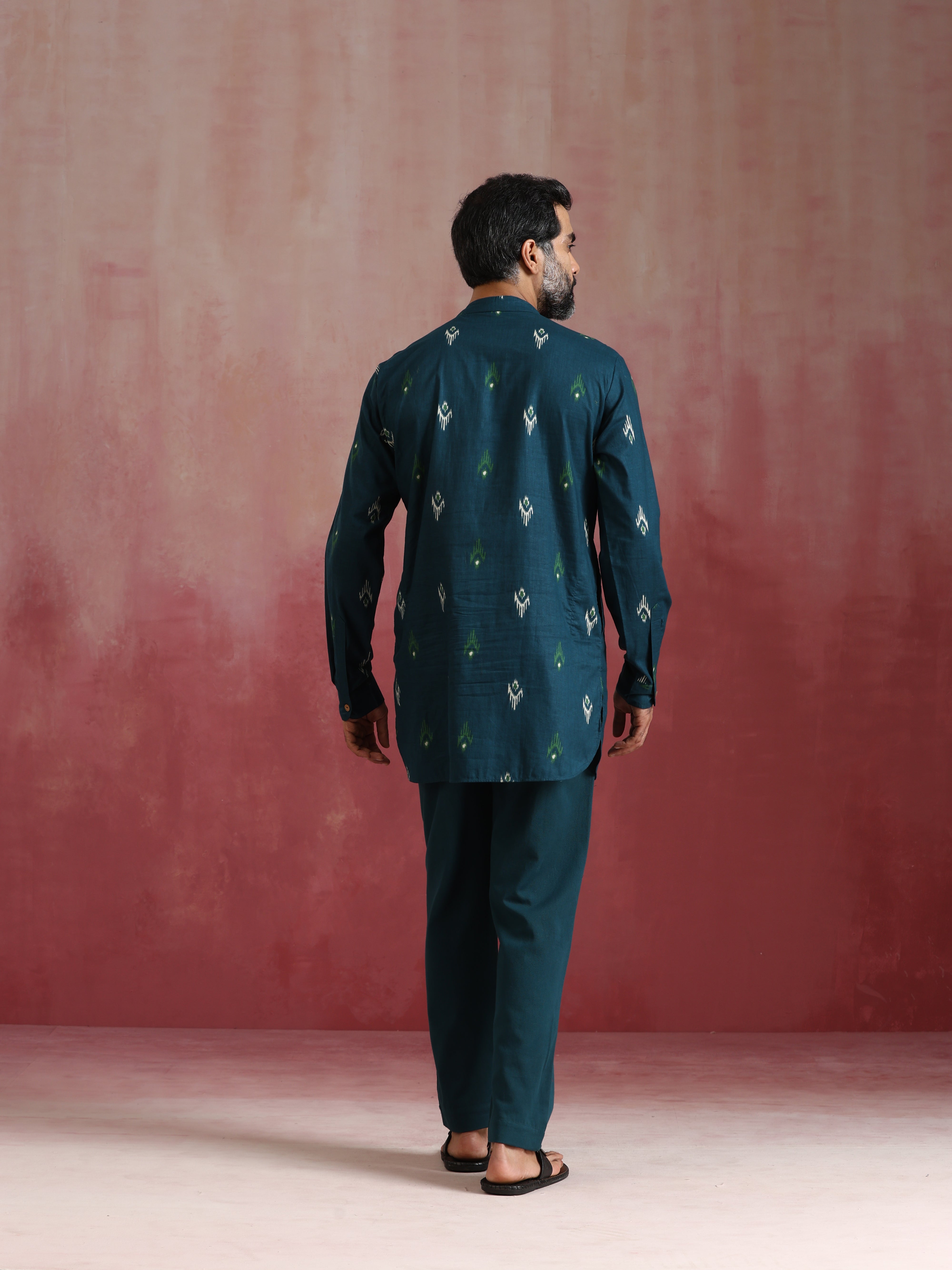 trueBrowns Men's Blue Ikat Co-ord set - view 6