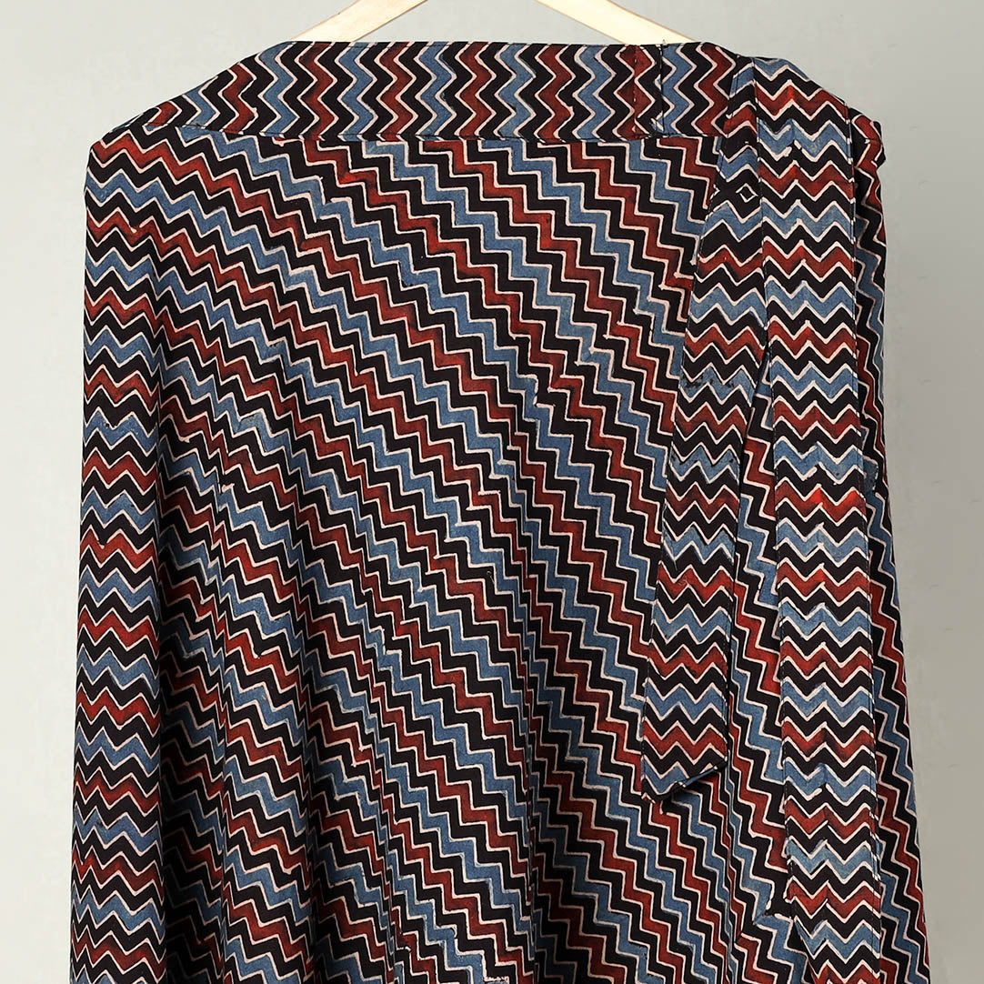 NOORI BAZAR Block Print Cotton Wrap Around Ajrakh Skirt 34 - view 2