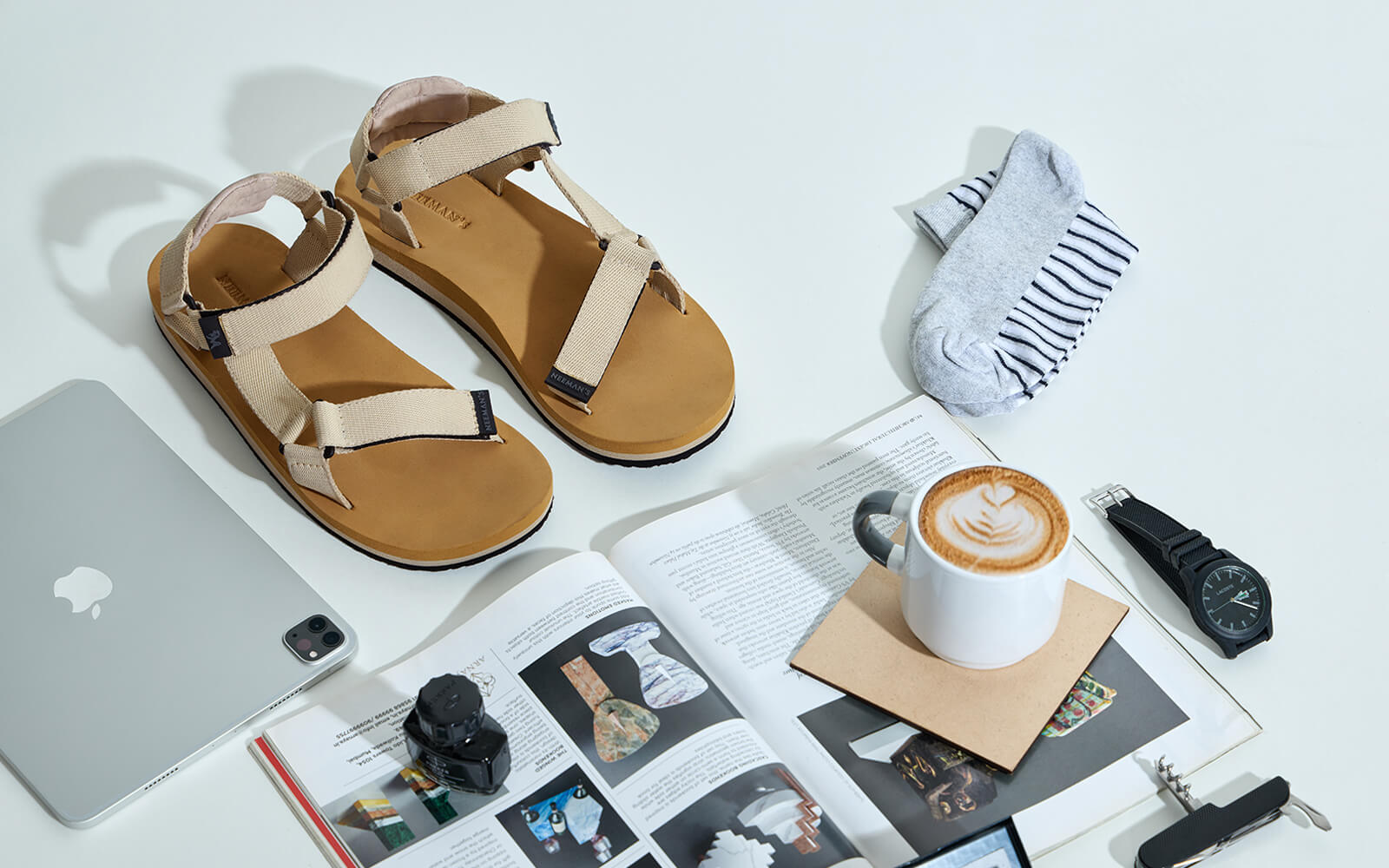 Neeman's Airy Strap Sandals : Tan-Beige - view 9