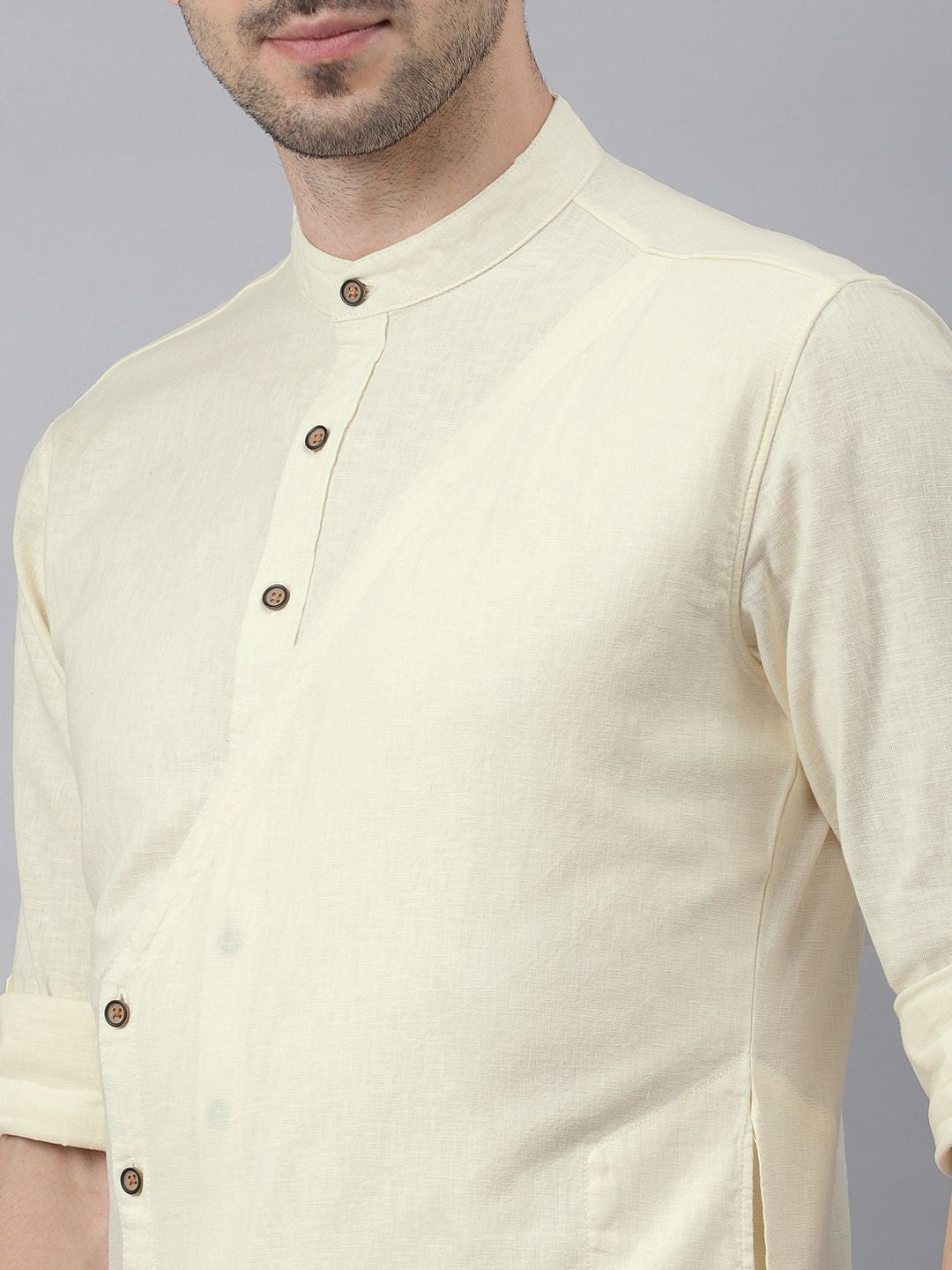 Freehand-Mens Men Long Trail Kurta – Yellow - view 4