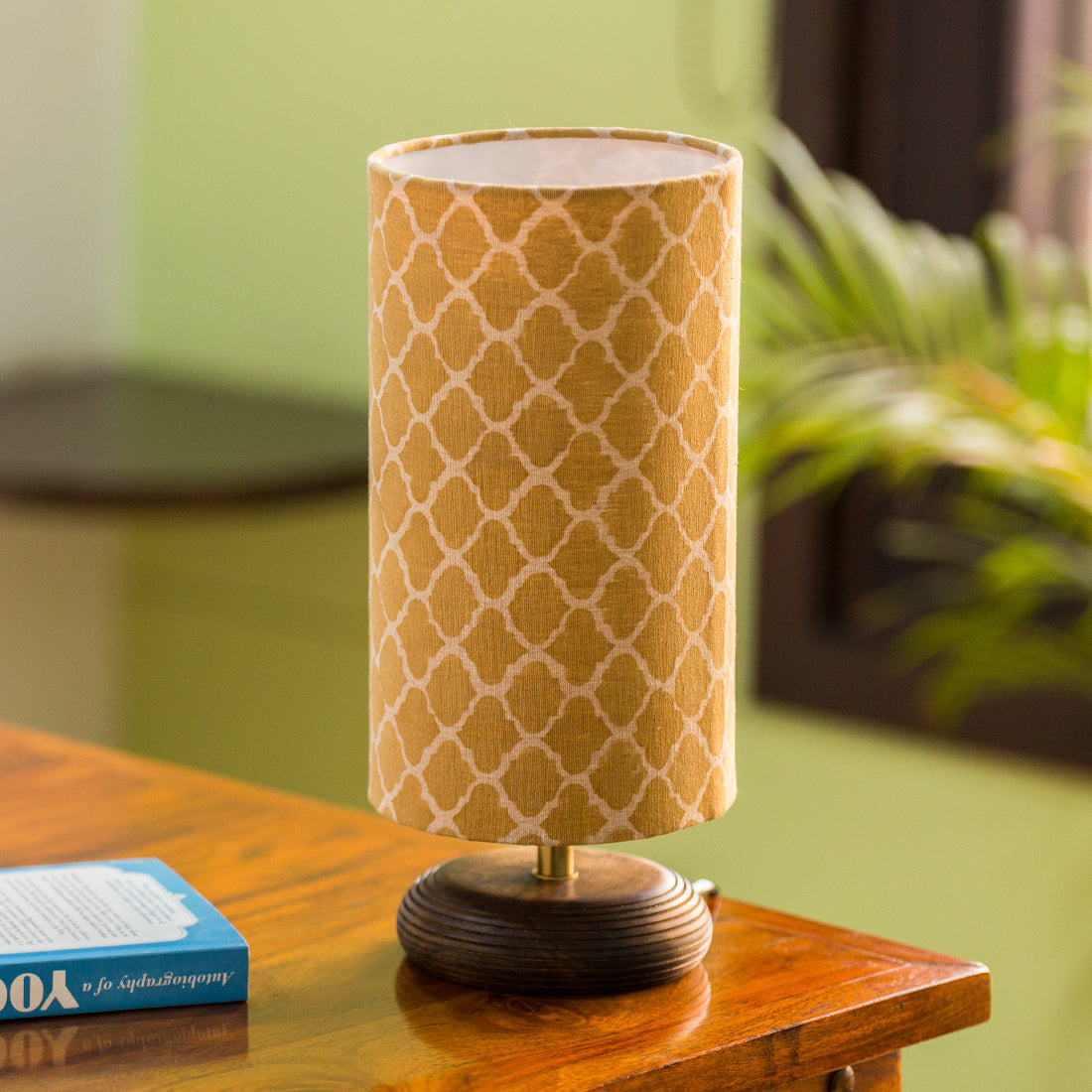 EXCLUSIVELANE 'Moroccan' Round Table Lamp In Mango Wood (14 inch)