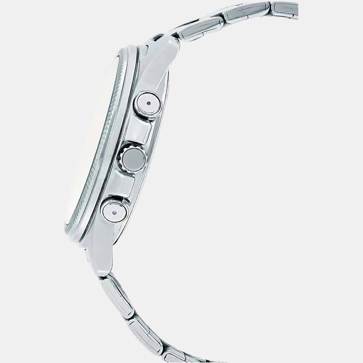 Casio Enticer Men Quartz White Dial Chronograph Stainless Steel Watch A1078 - view 2