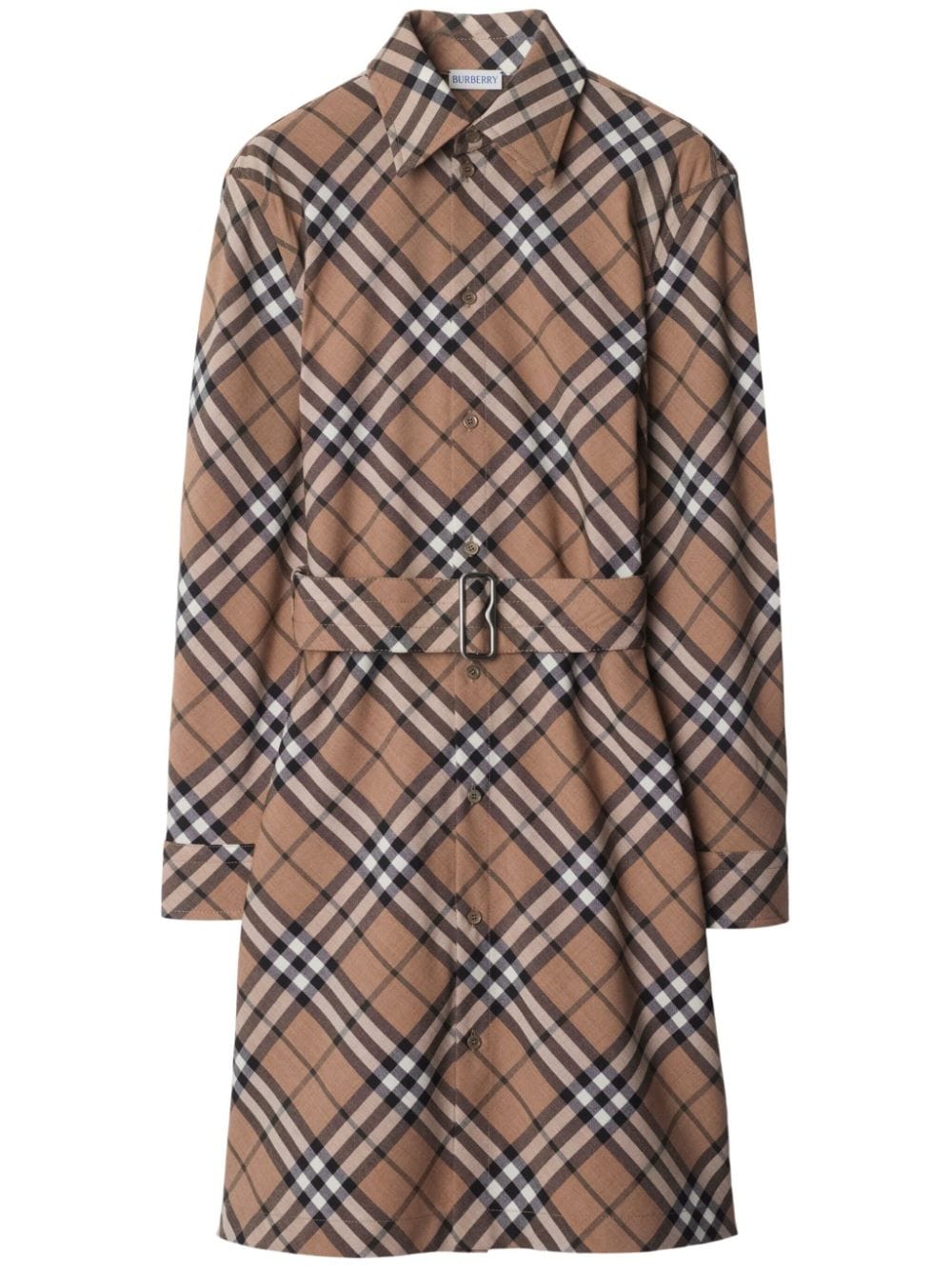 Burberry Checked shirt dress – Polyester 55% Wool 45%