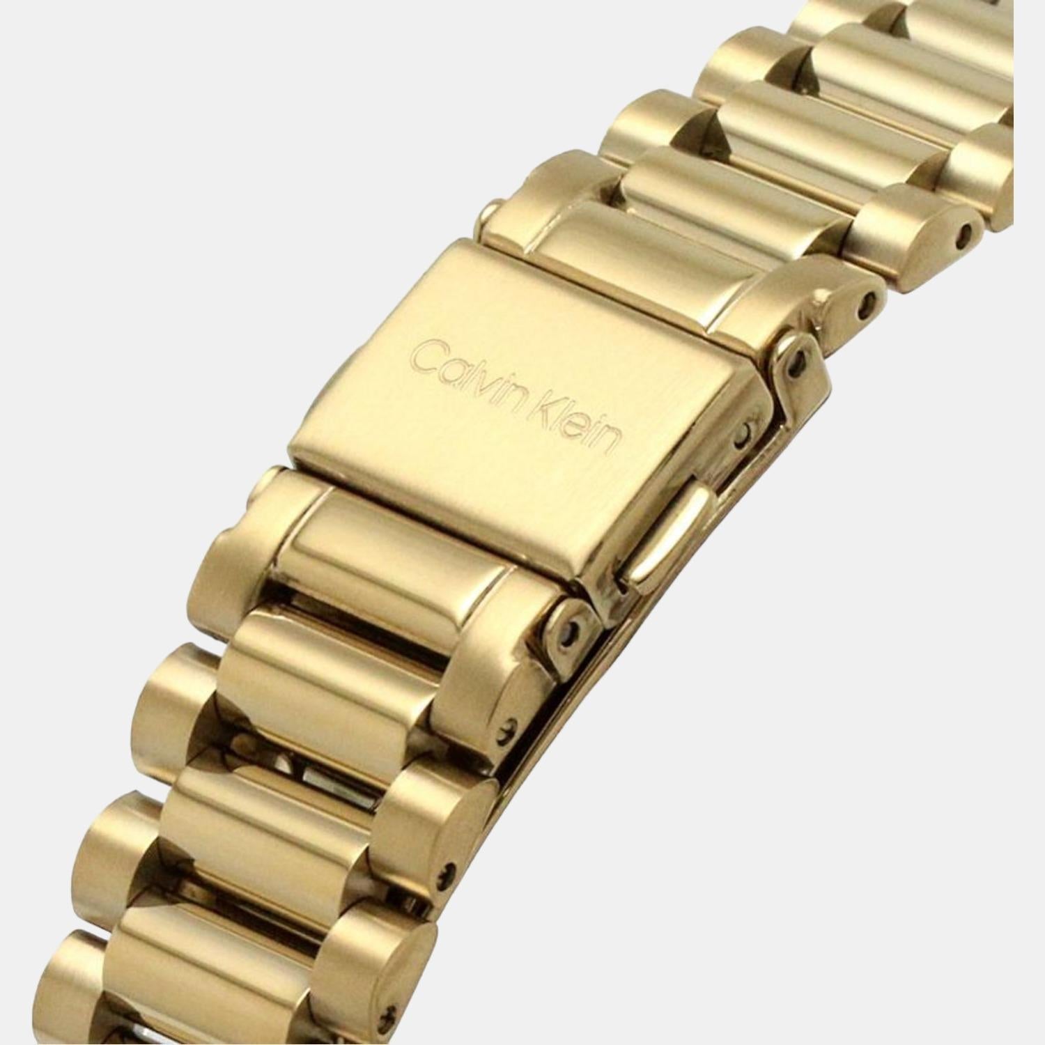 Calvin Klein Ck Iconic Unisex Quartz Gold Dial Analog Stainless Steel Watch 25200038 - view 5