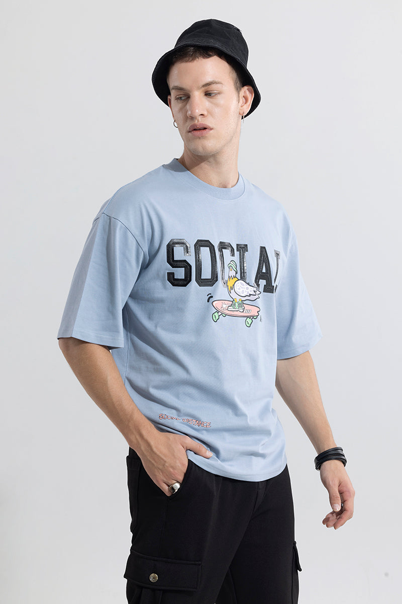 SNITCH Social Blue Oversized T-Shirt