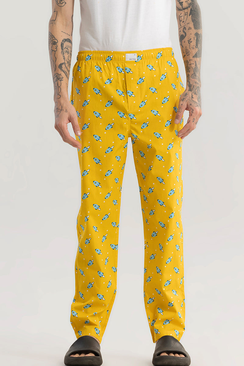 SNITCH Rocket Print Yellow Pyjama - view 5
