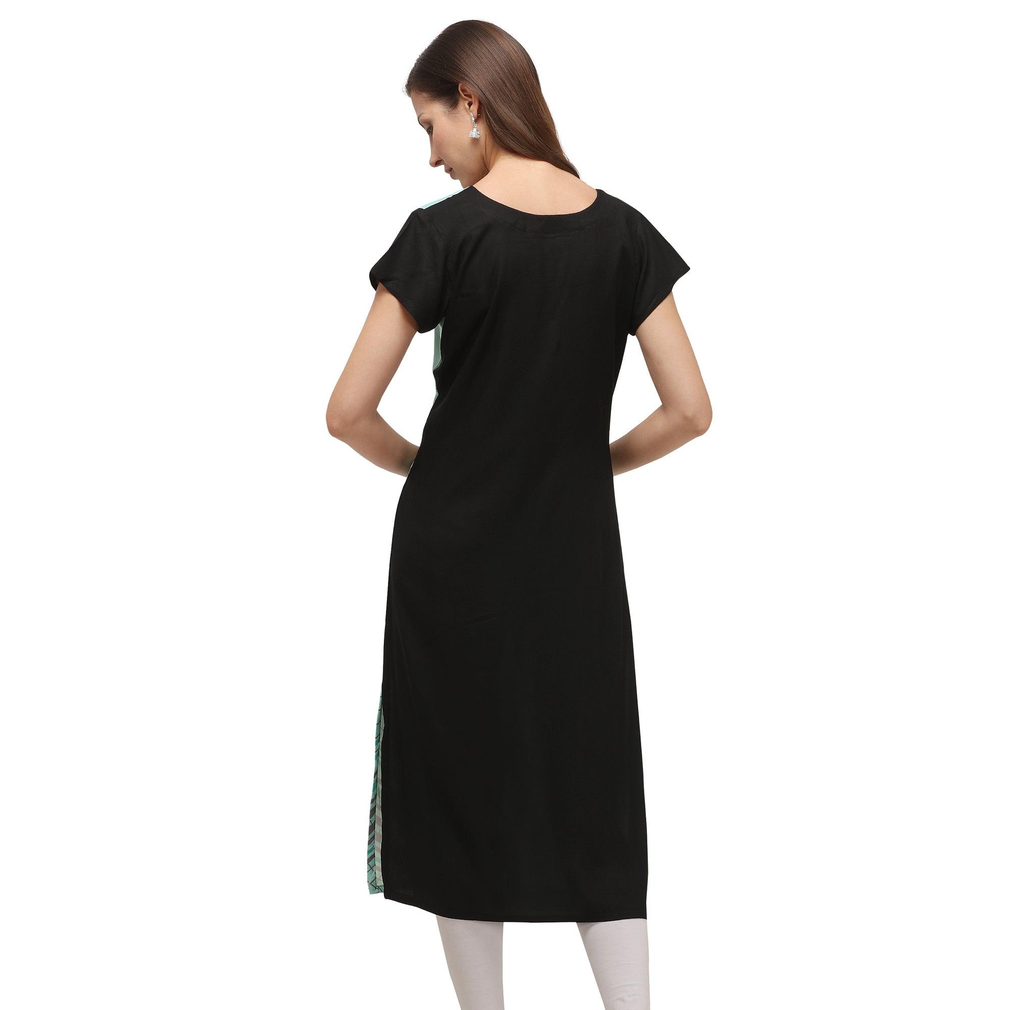 Peachmode Seller Mesmeric Turqouise Coloured Digital Printed Casual Wear Kurti - view 2