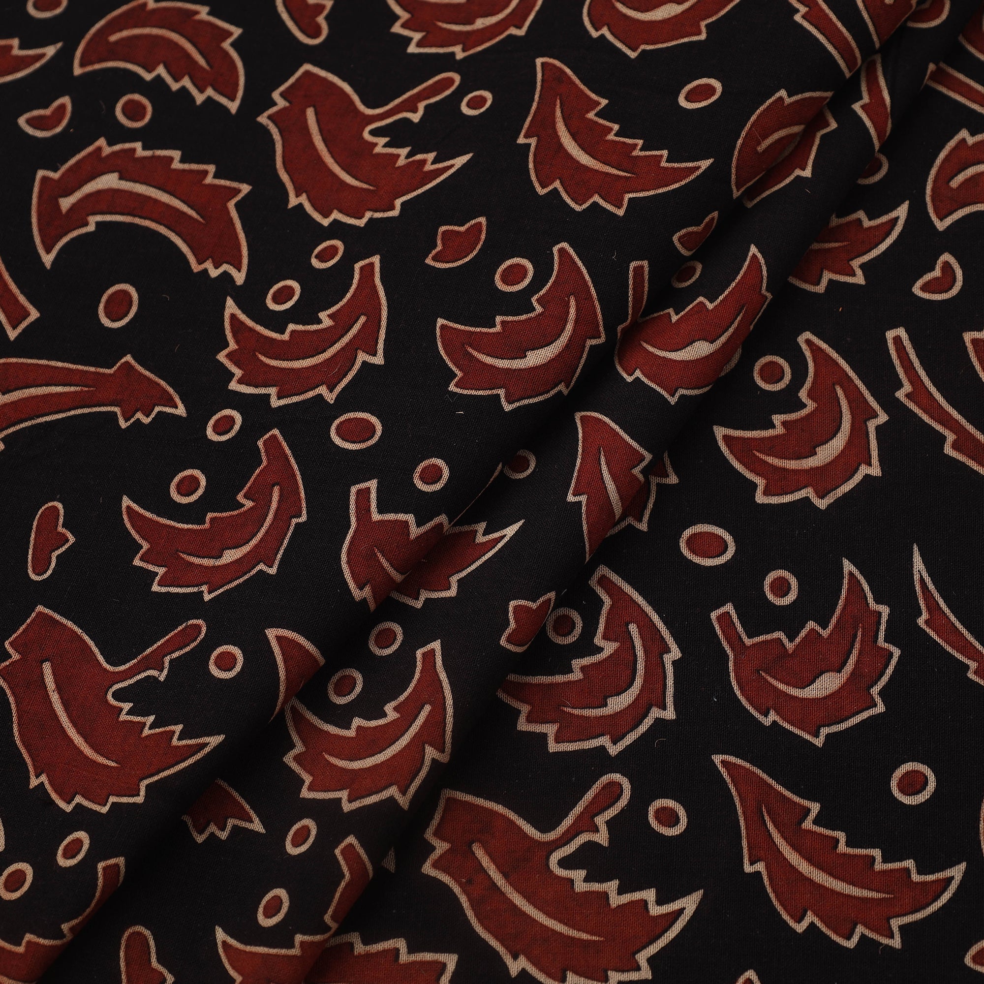 BINDAAS UNLIMITED Black - Natural Dyed Cotton Bindaas Block Print Fabric 09 - view 2