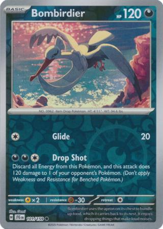 Common sv09-101 reverse – Pokémon Bombirdier - 101/159 - Common [sv09-101] [Reverse Holo]