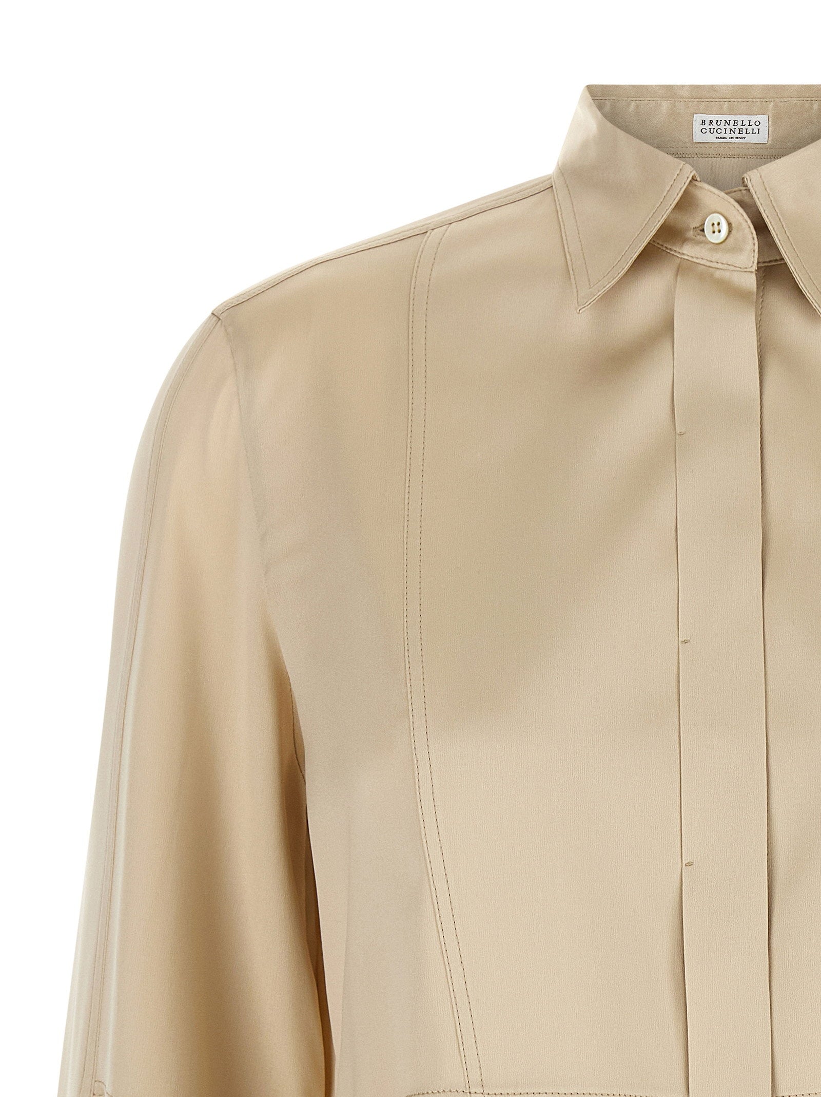 Brunello Cucinelli Satin Silk Shirt – 96% silk, 4% elastane - view 3