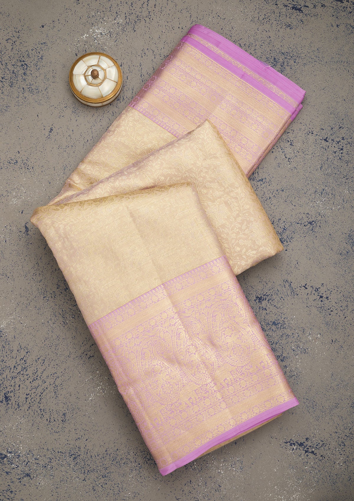 Koskii Lavender Zariwork Pure Silk Saree – Women's