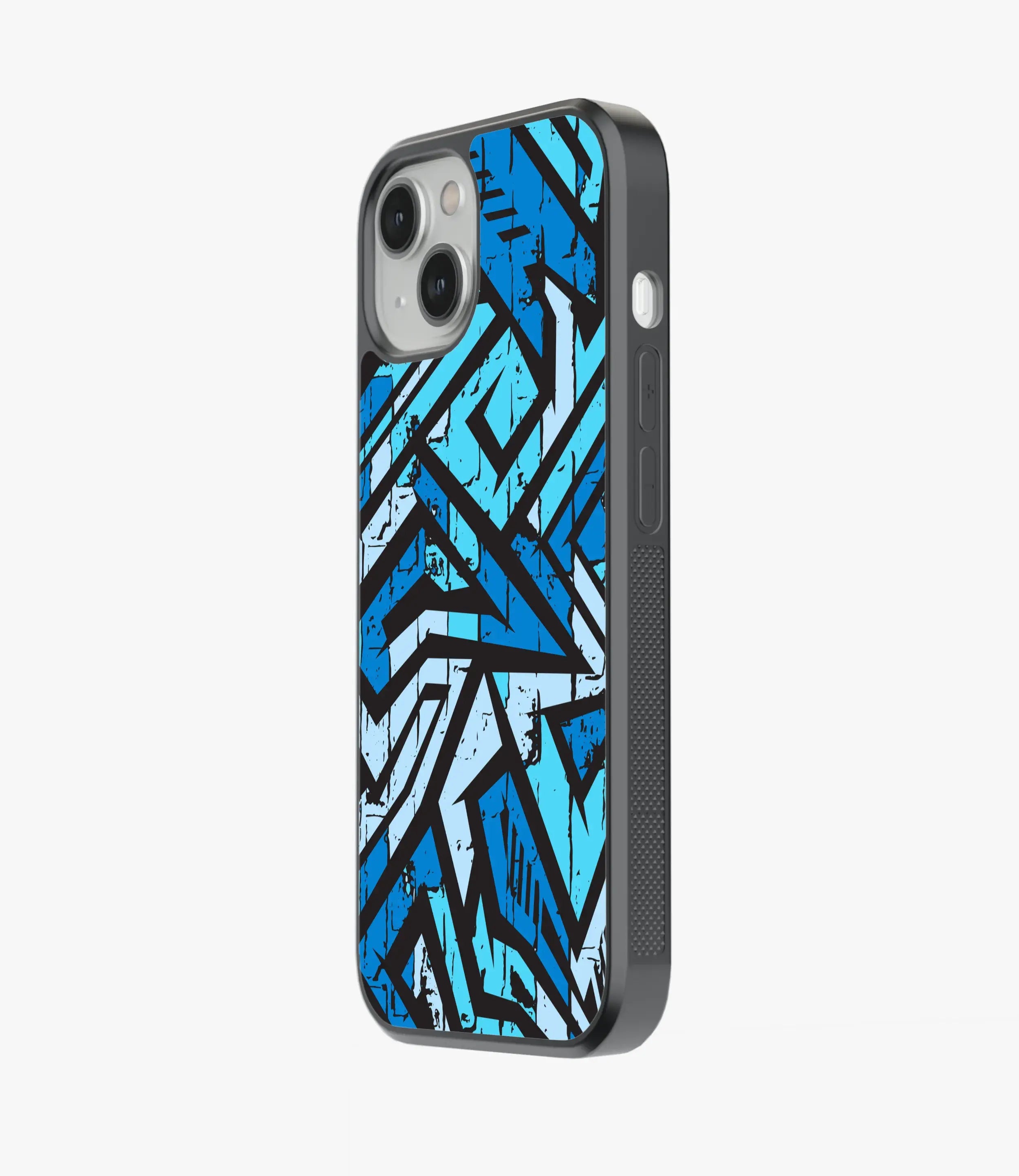 The Case Company Abstract Blue Stripes Geometric Pattern Glass Case - view 4