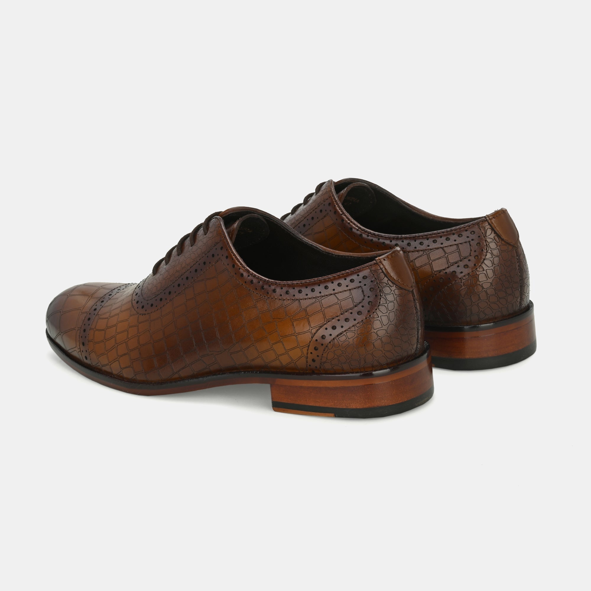 Tan Laser Engraved Semi-Brogues by Lafattio - view 2
