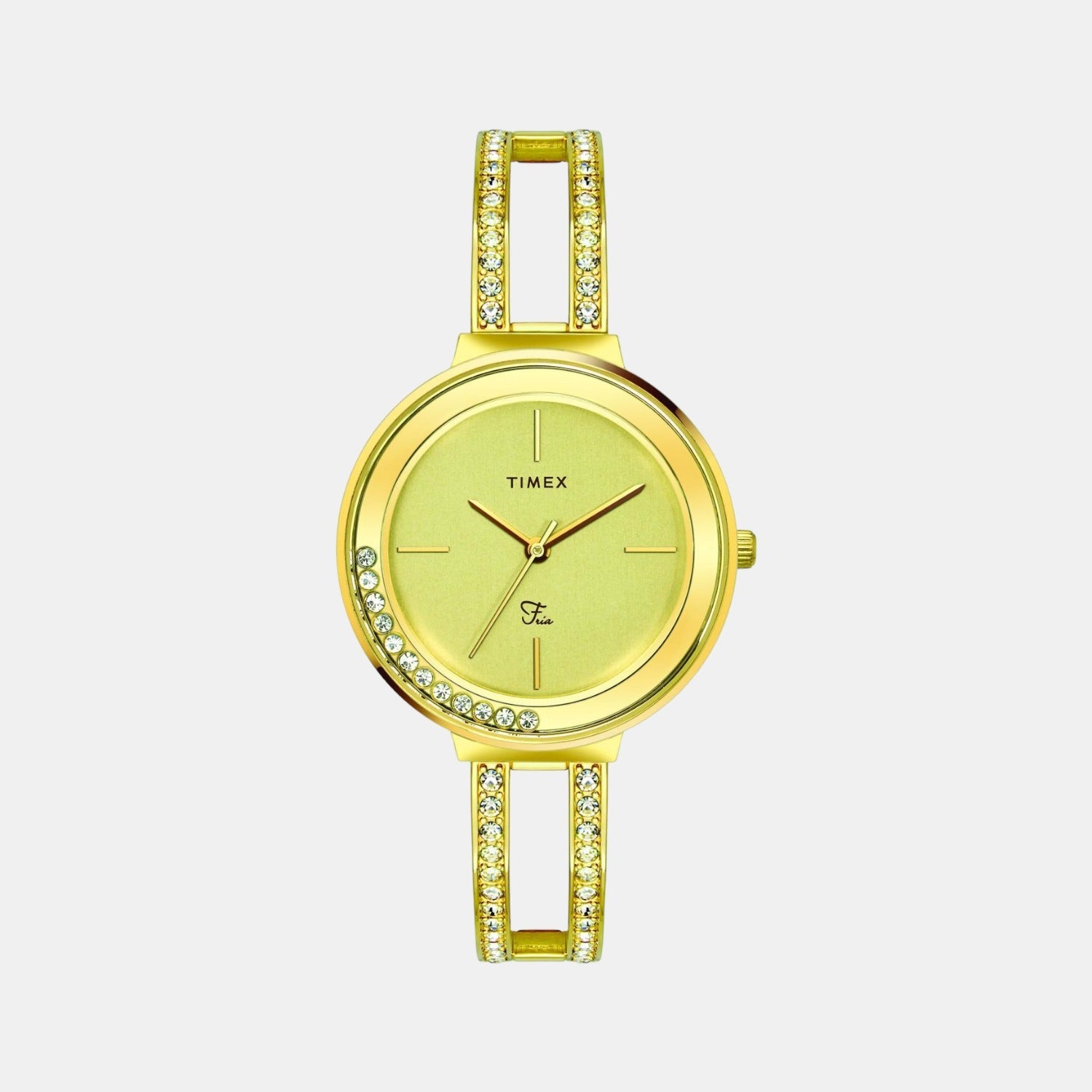 Timex Fria Women Quartz Beige Dial Analog Stainless Steel Watch TWEL13504