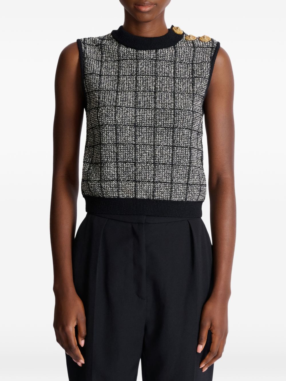Balmain Tweed Tank Top – Cotton 43%, Viscose 28% - view 4