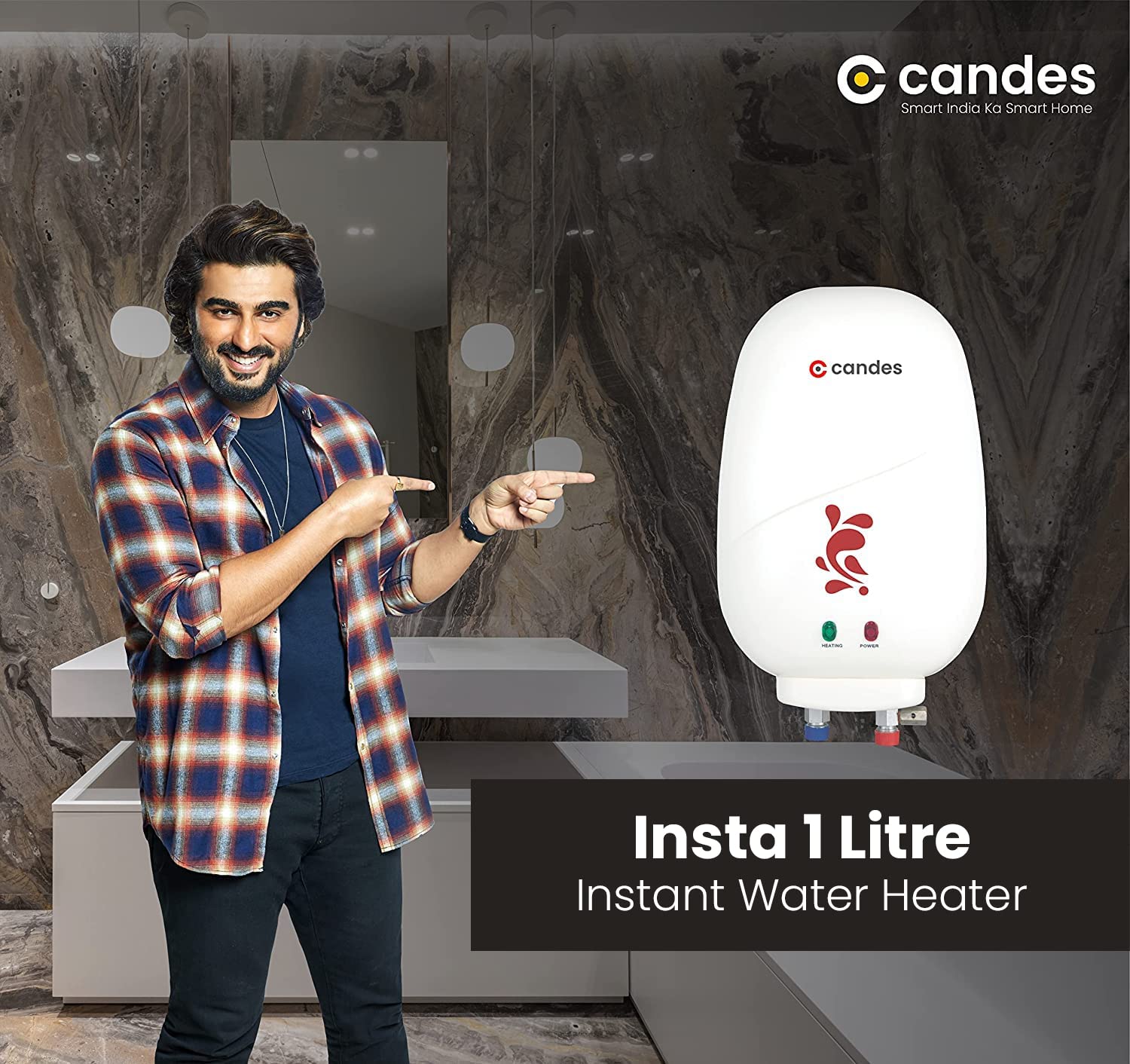Candes Geyser 1 Litre | 2 Years Warranty | Water Heater For Home, Water Heater, Instant Geyser, Instant Water Heater, Water Geyser, Heater For Water H - view 2