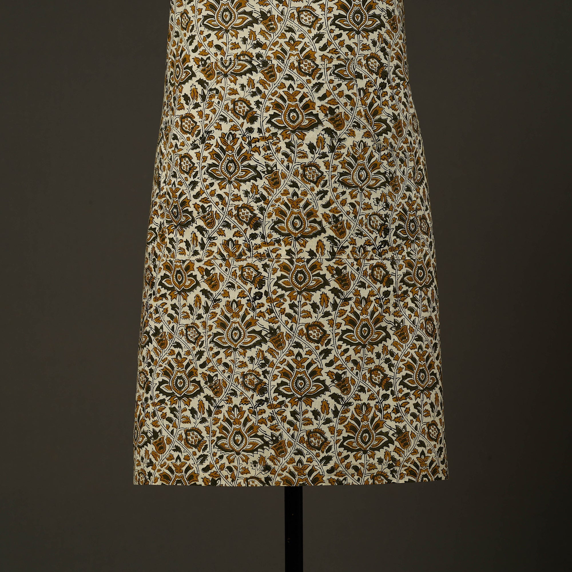 JALPARI Beige - Bagru Block Print Cotton Apron with Pocket 30 - view 2